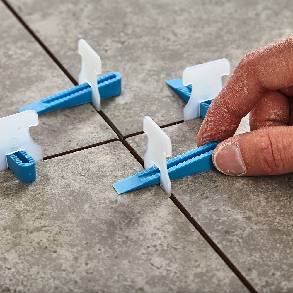 slide 3 of 6, Project Source 1/16-in Plastic Clip Tile Spacer and Leveling System 100 -Pack, 1 ct