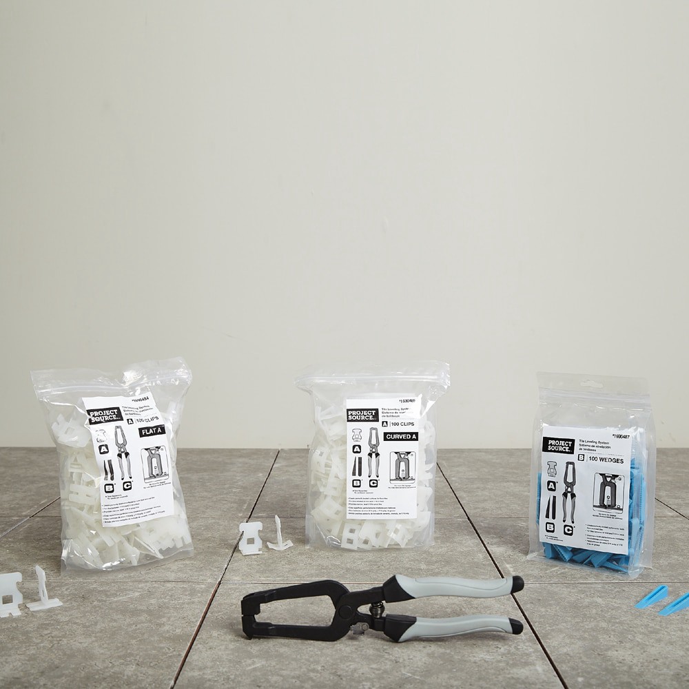 slide 6 of 6, Project Source 1/16-in Plastic Clip Tile Spacer and Leveling System 100 -Pack, 1 ct
