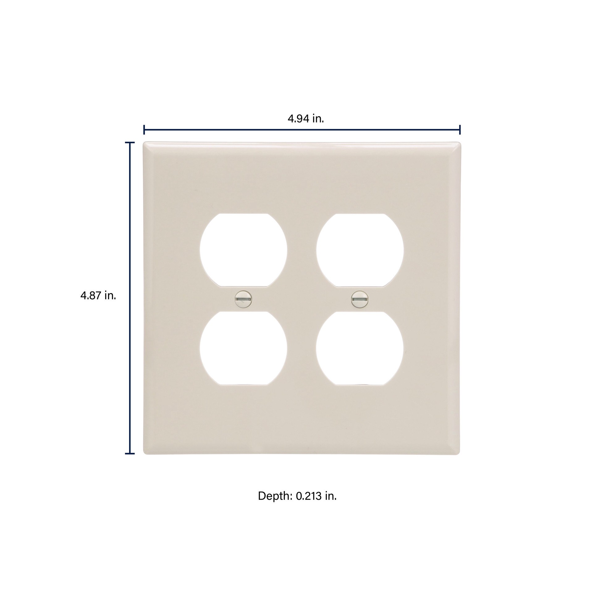 slide 2 of 6, Eaton 2 -Gang Midsize Size Light almond Polycarbonate Indoor Duplex Wall Plate, 1 ct