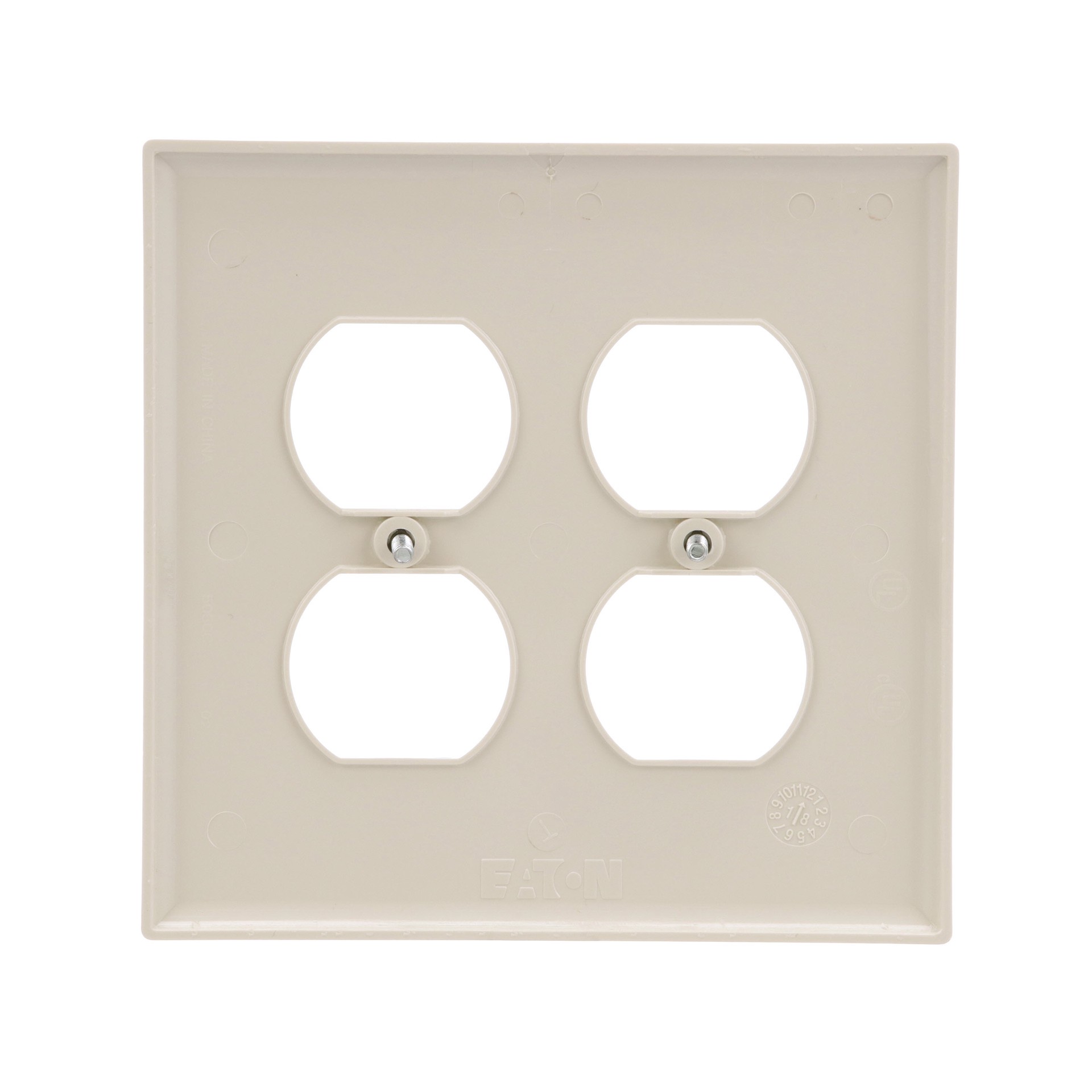 slide 5 of 6, Eaton 2 -Gang Midsize Size Light almond Polycarbonate Indoor Duplex Wall Plate, 1 ct