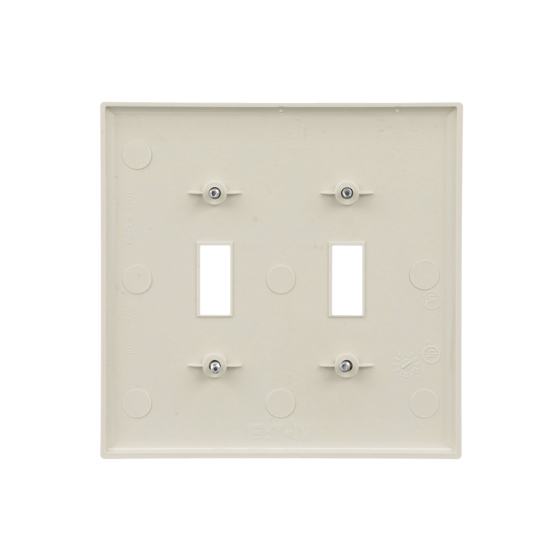 slide 5 of 6, 2 -Gang Midsize Size Light almond Polycarbonate Indoor Toggle Wall Plate, 1 ct
