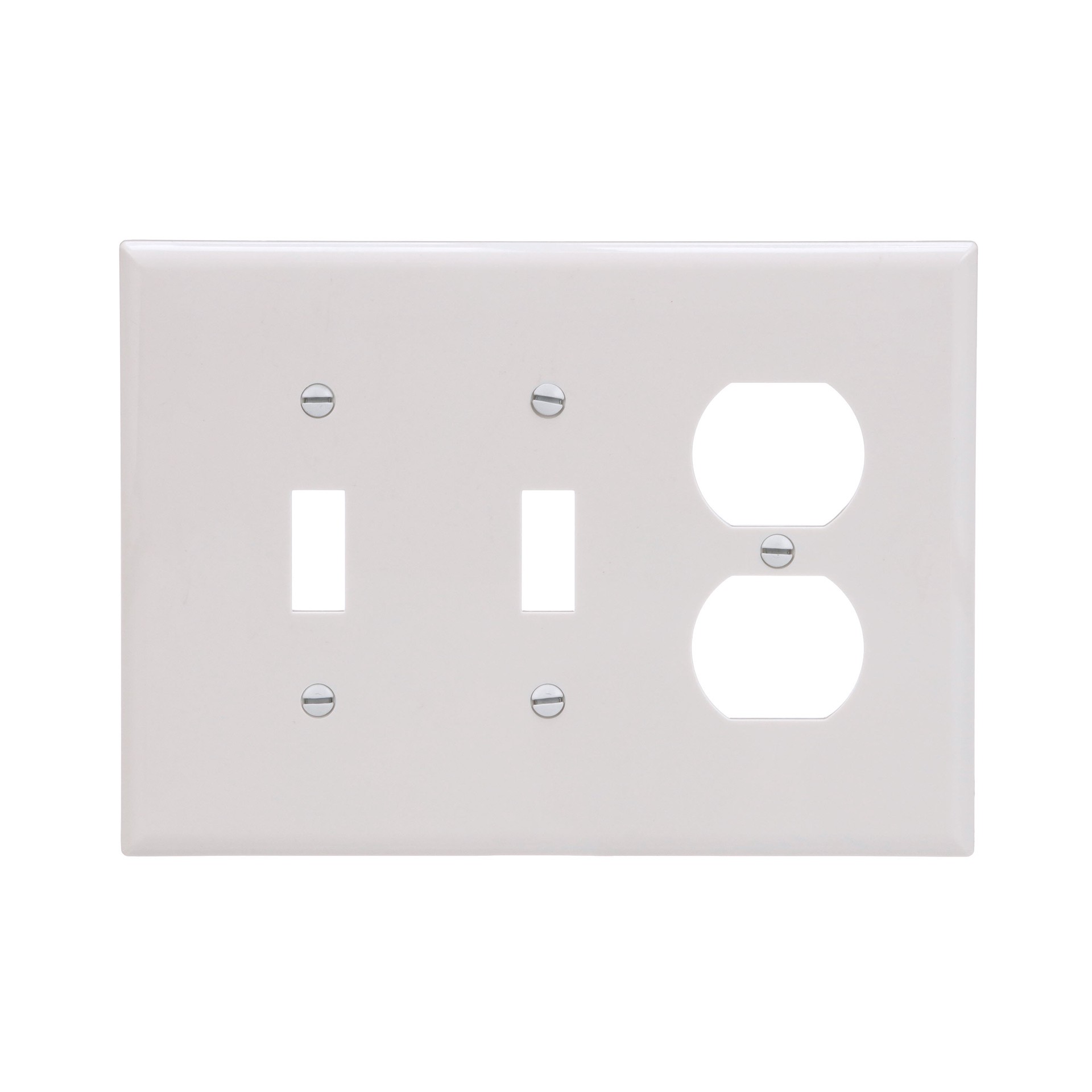 slide 1 of 6, Eaton 3 -Gang Midsize Size White Polycarbonate Indoor Toggle/Duplex Wall Plate, 1 ct