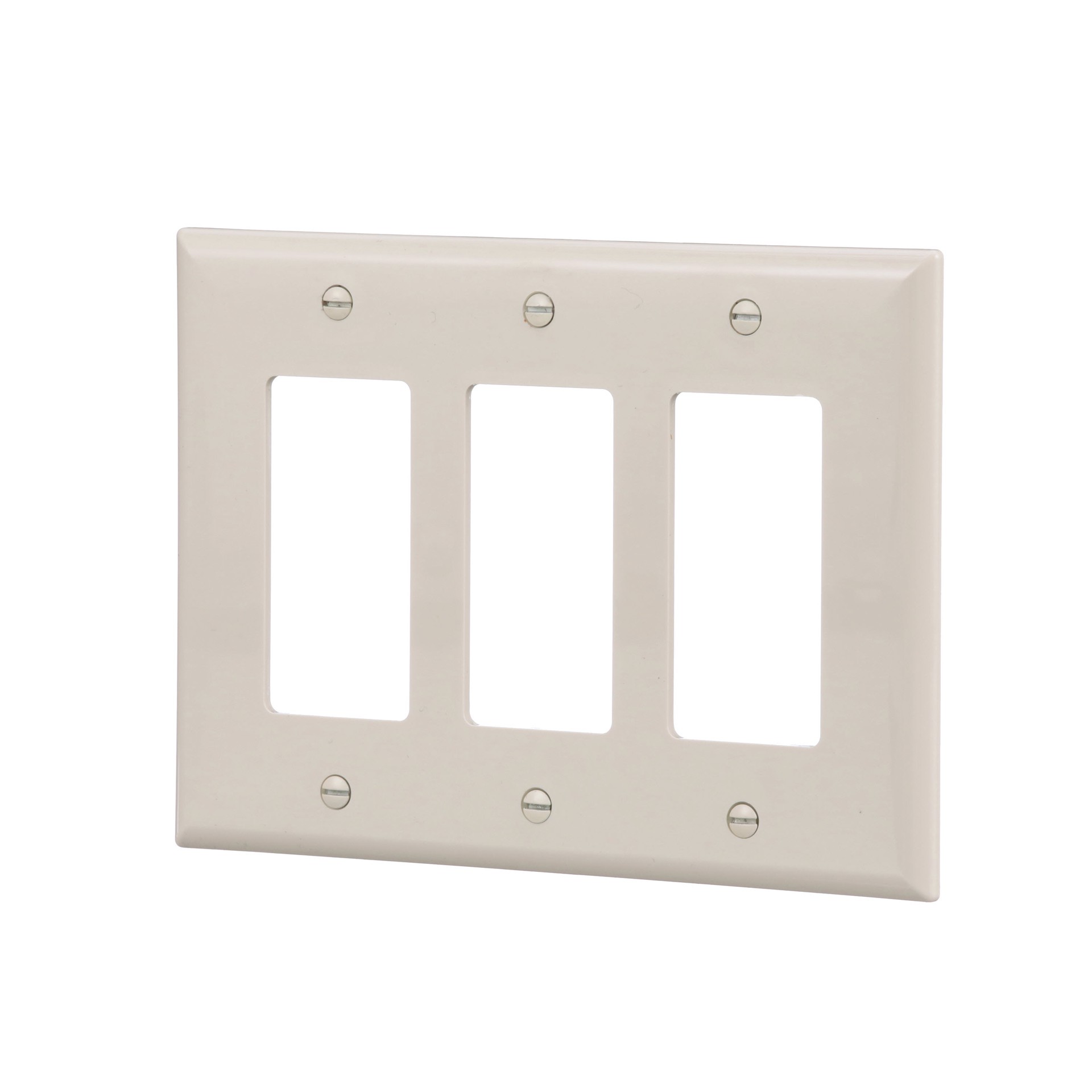 slide 2 of 6, Eaton 3 -Gang Midsize Size Light almond Polycarbonate Indoor Decorator Wall Plate, 1 ct