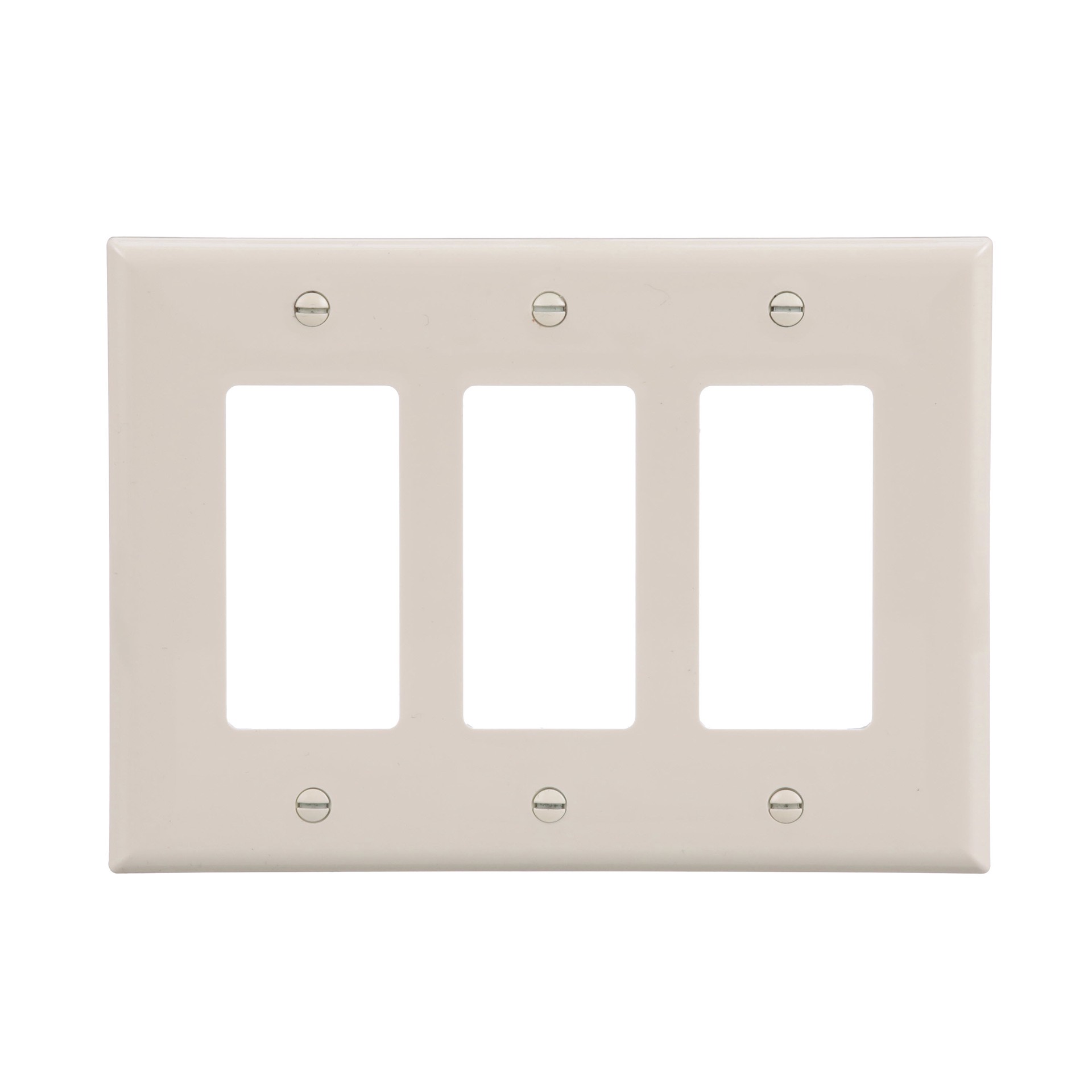 slide 1 of 6, Eaton 3 -Gang Midsize Size Light almond Polycarbonate Indoor Decorator Wall Plate, 1 ct