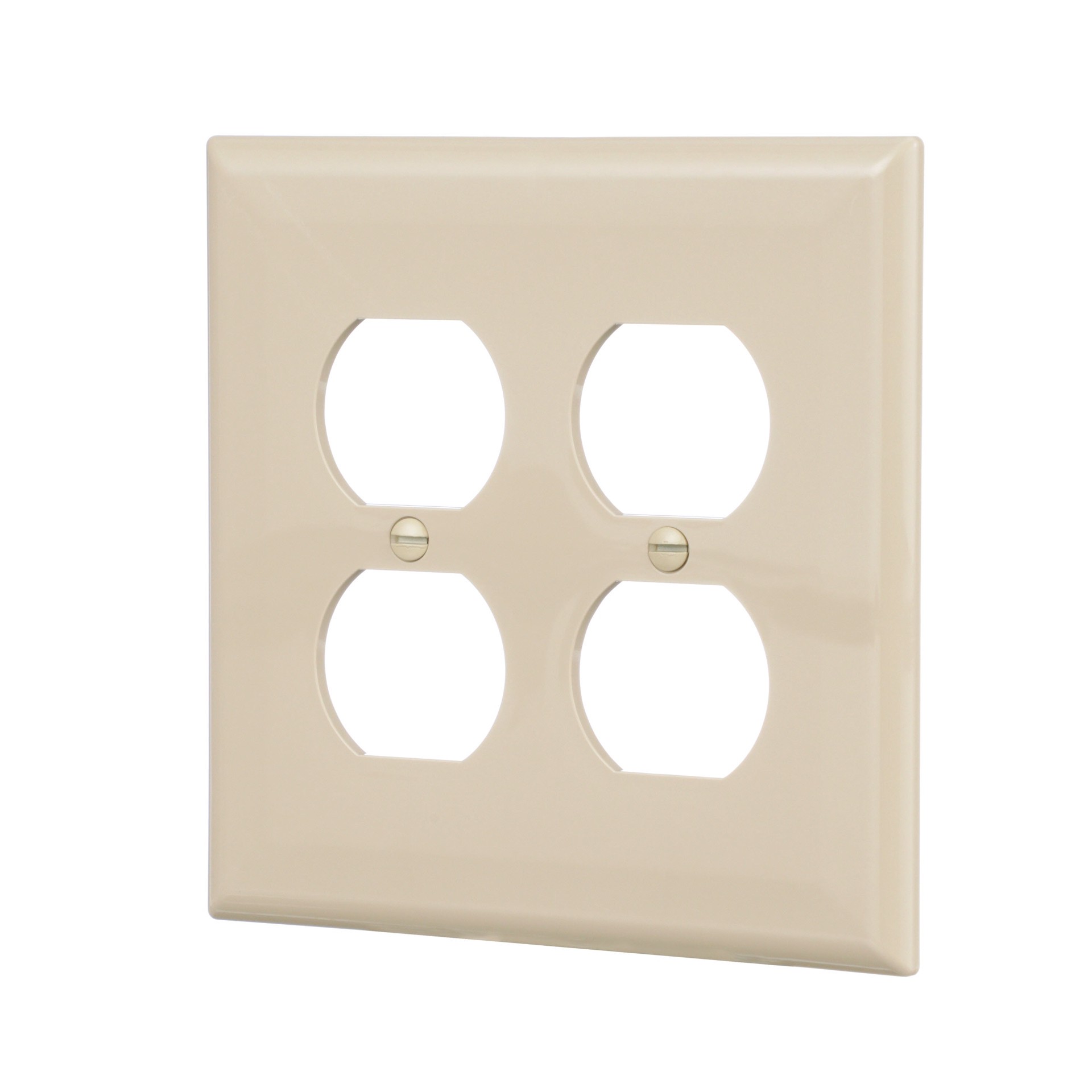 slide 2 of 6, Eaton 2 -Gang Midsize Size Ivory Polycarbonate Indoor Duplex Wall Plate, 1 ct