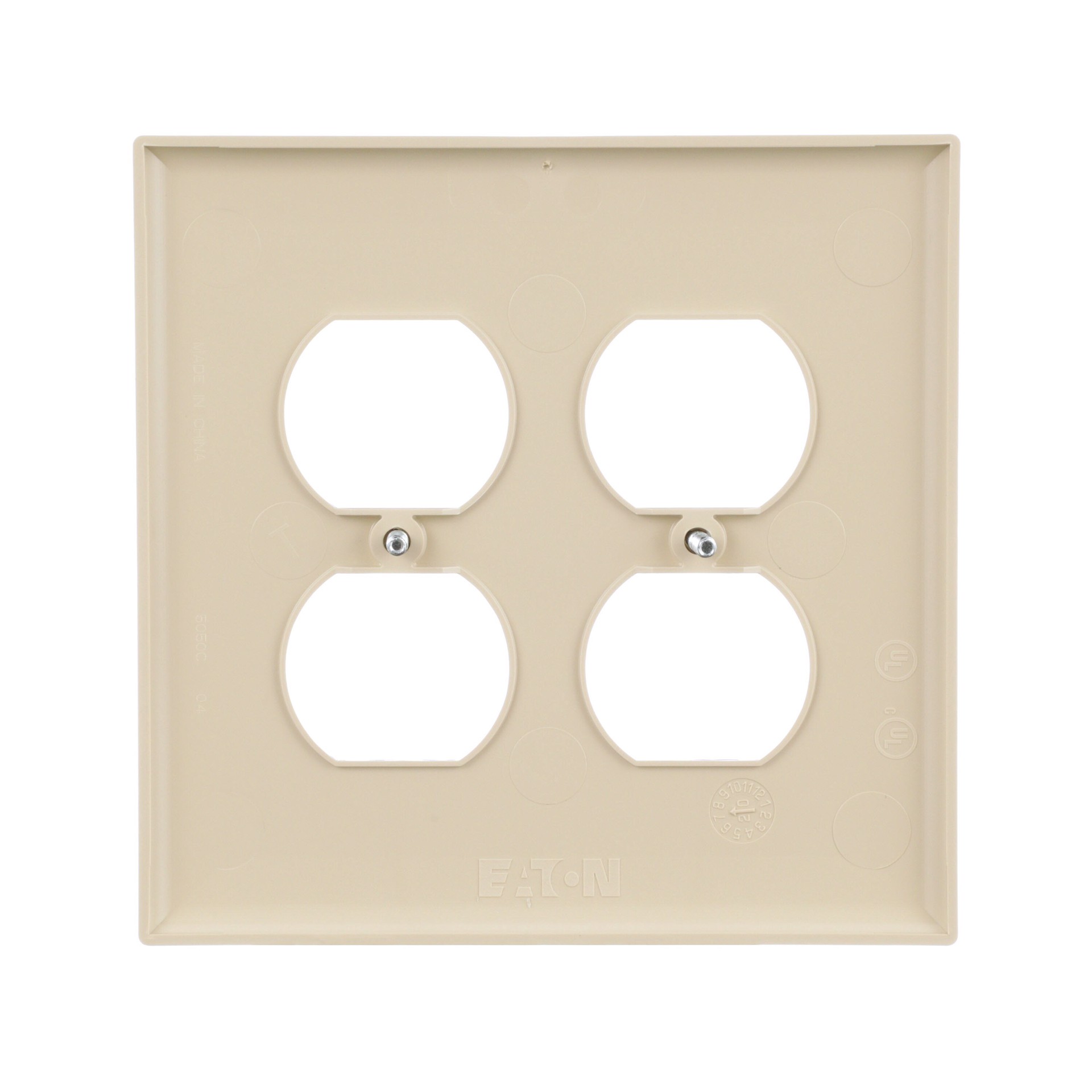 slide 4 of 6, Eaton 2 -Gang Midsize Size Ivory Polycarbonate Indoor Duplex Wall Plate, 1 ct