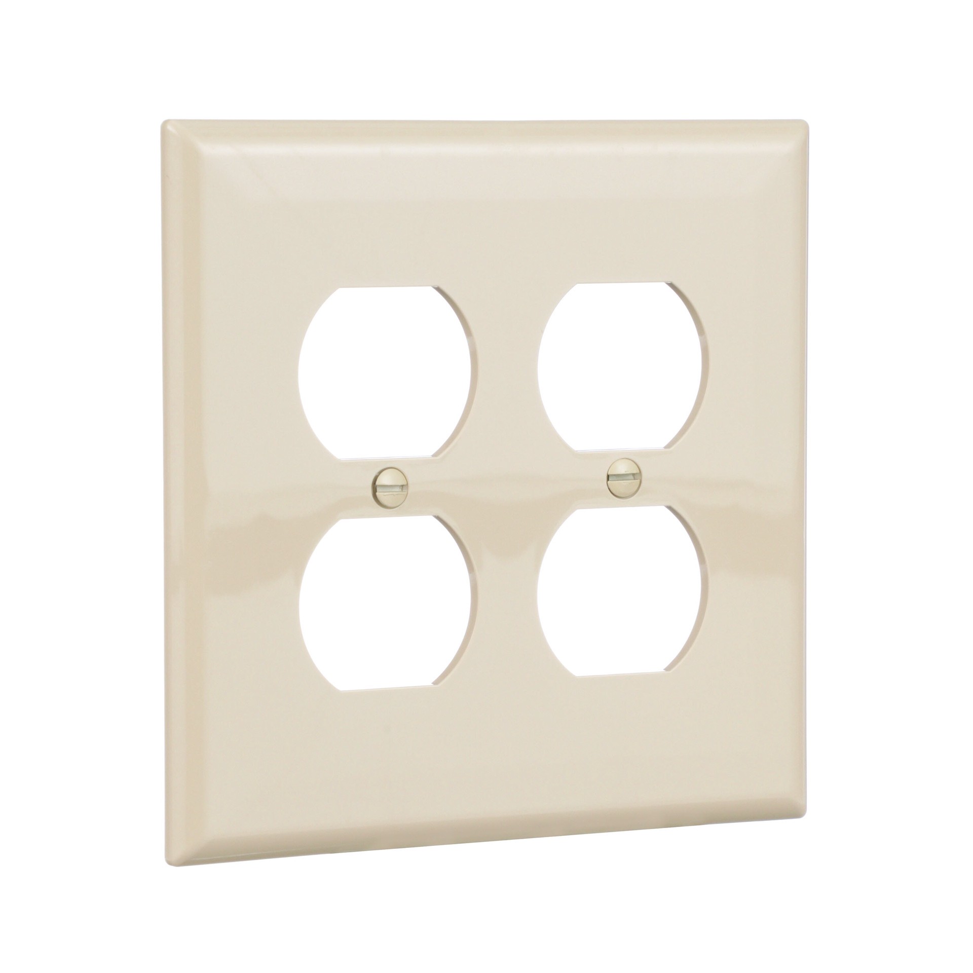 slide 6 of 6, Eaton 2 -Gang Midsize Size Ivory Polycarbonate Indoor Duplex Wall Plate, 1 ct