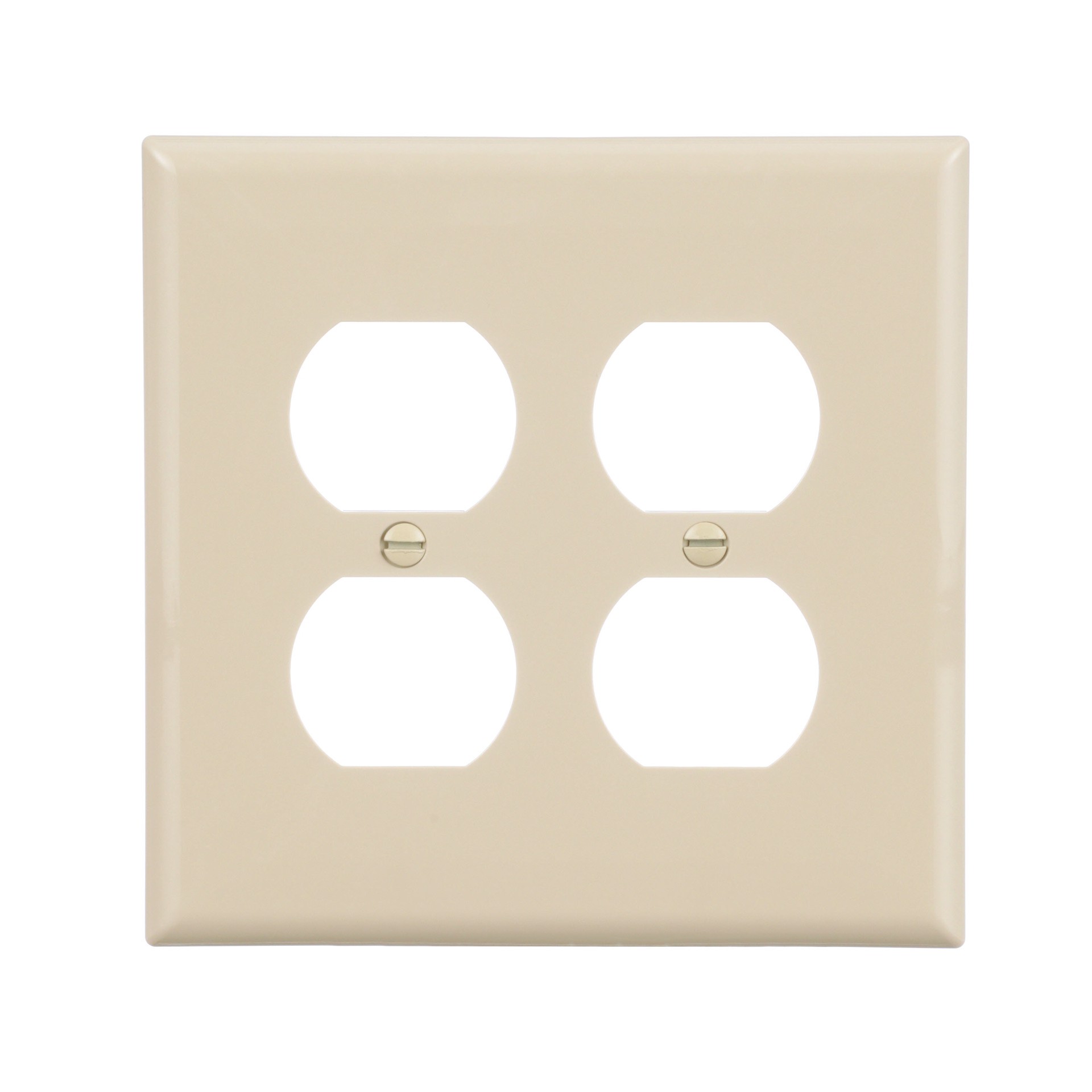 slide 1 of 6, Eaton 2 -Gang Midsize Size Ivory Polycarbonate Indoor Duplex Wall Plate, 1 ct