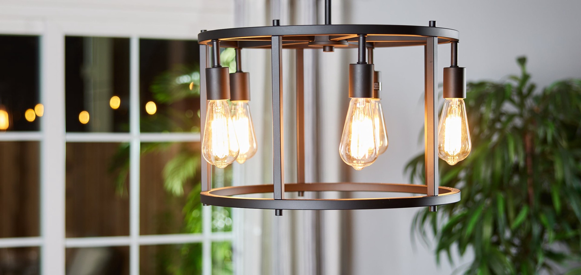 slide 3 of 6, Quoizel Wolfeboro 5 -Light Matte black Industrial Drum Medium Hanging Pendant light, 1 ct