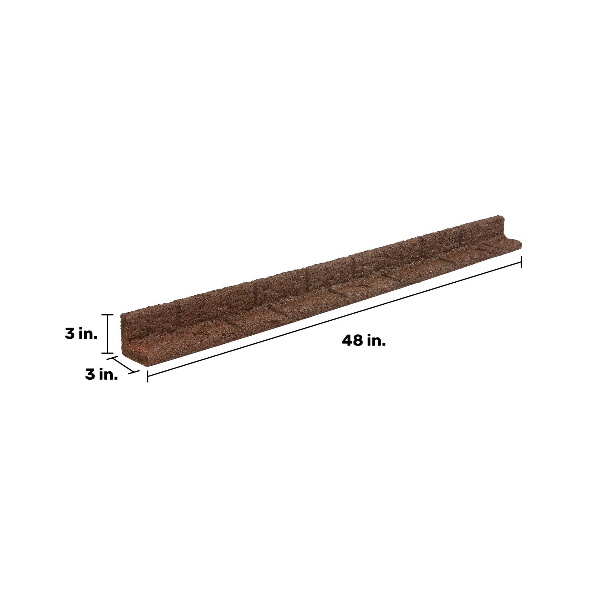 slide 2 of 6, Rubberific 4-ft x 3-in Brown Rubber Landscape edging section with stakes, 1 ct