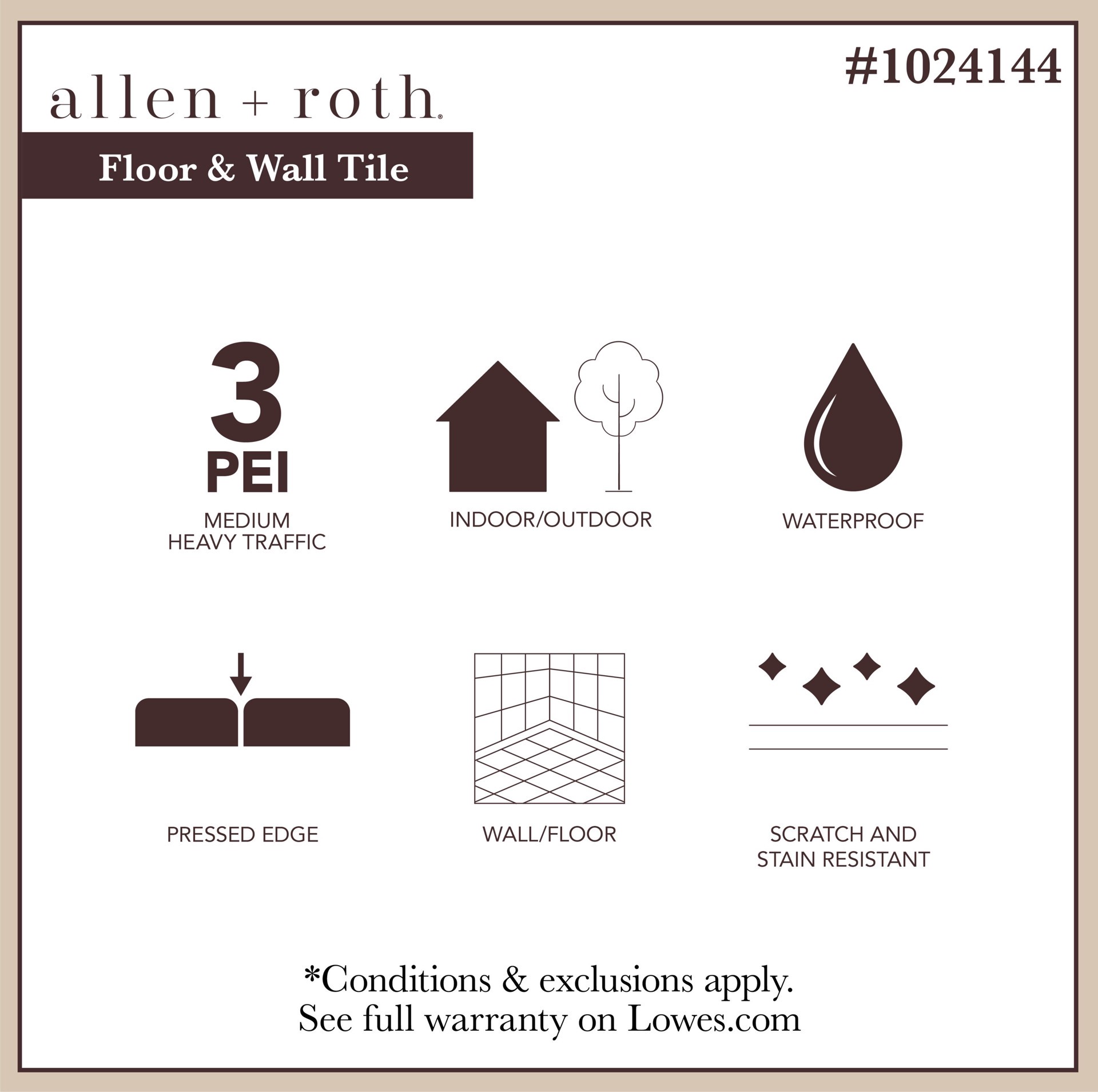 slide 2 of 6, allen + roth Water Falls River Rush 12-in x 24-in Glazed Porcelain Floor and Wall Tile ( 1.96-sq ft Piece ), 1 ct