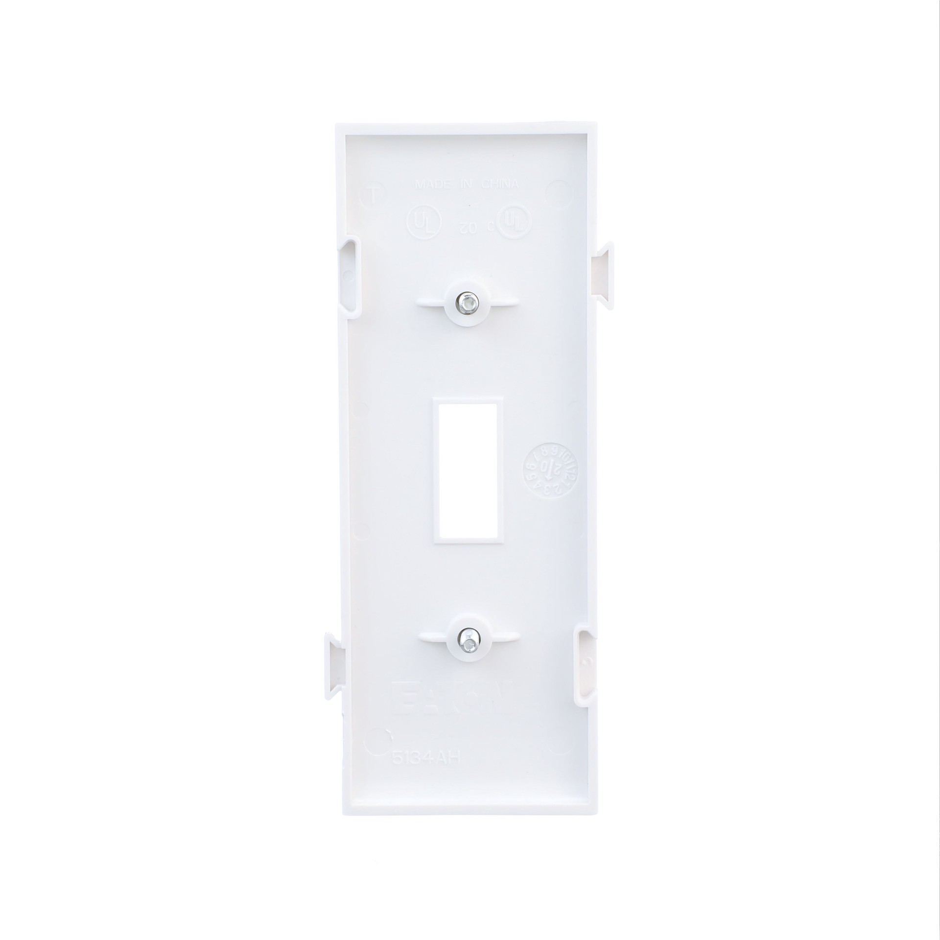 slide 4 of 6, Eaton 1 -Gang Midsize Size White Polycarbonate Indoor Toggle Wall Plate, 1 ct