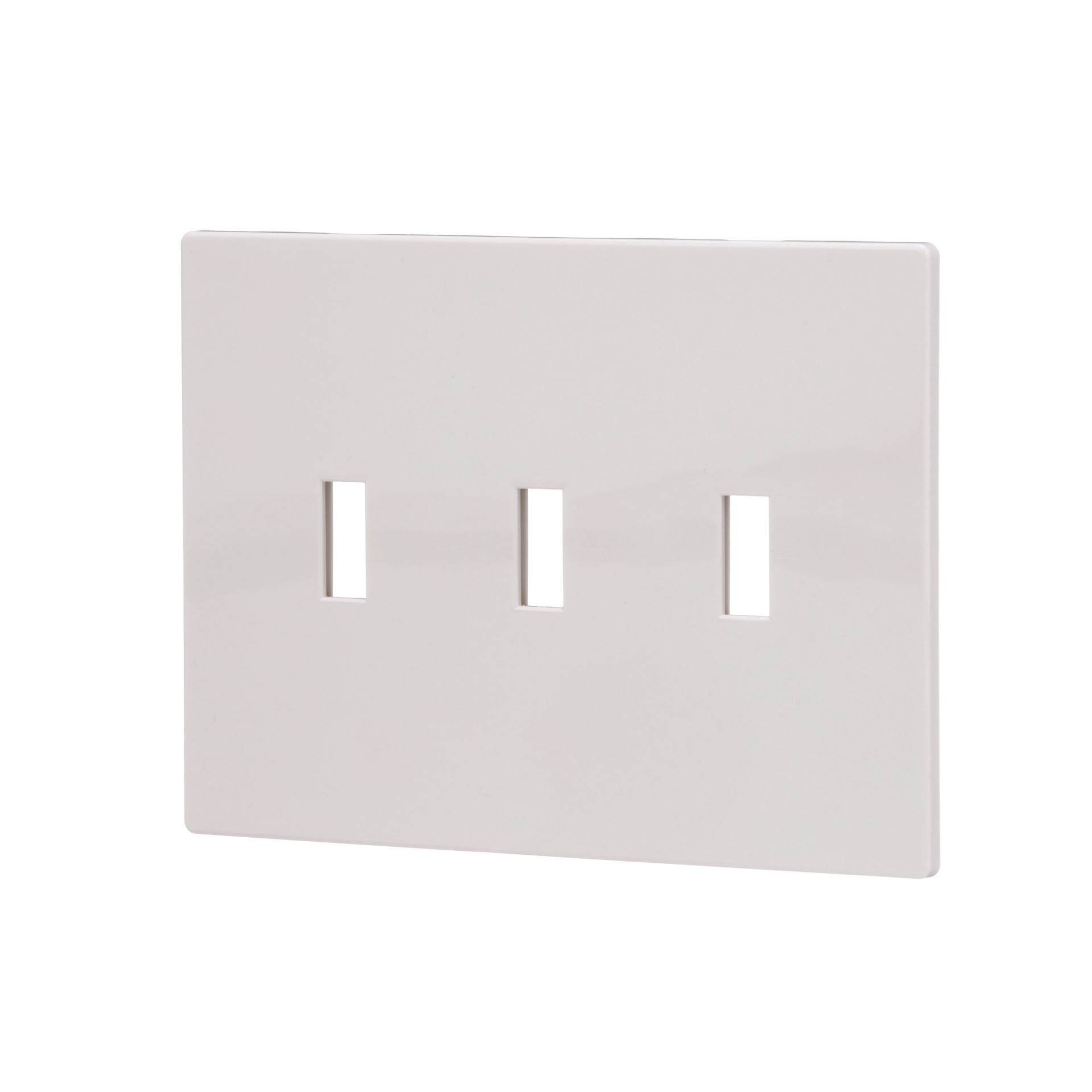 slide 3 of 6, Eaton 3 -Gang Midsize Size White Polycarbonate Indoor Screwless Toggle Wall Plate, 1 ct