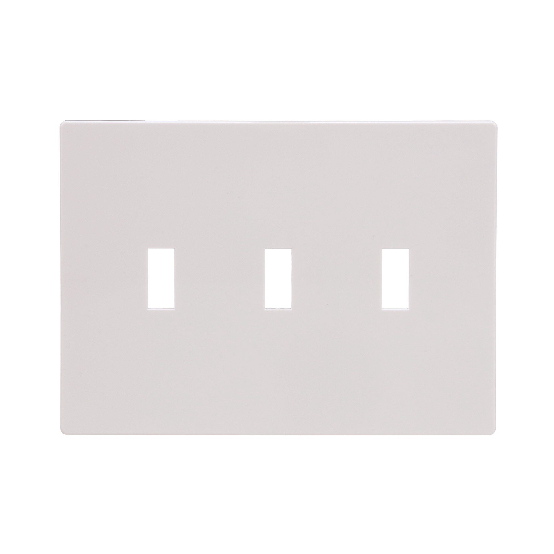 slide 1 of 6, Eaton 3 -Gang Midsize Size White Polycarbonate Indoor Screwless Toggle Wall Plate, 1 ct