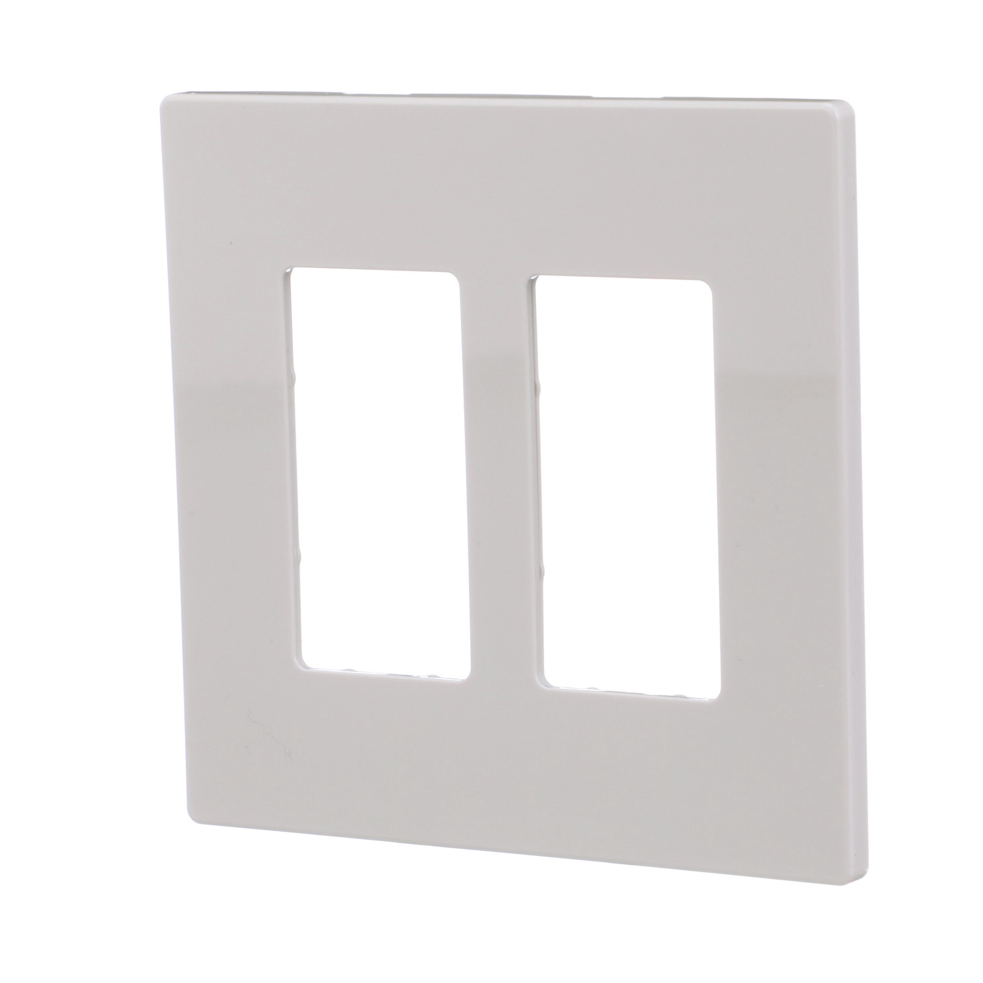 slide 3 of 6, Eaton 2 -Gang Midsize Size White Polycarbonate Indoor Screwless Decorator Wall Plate, 1 ct