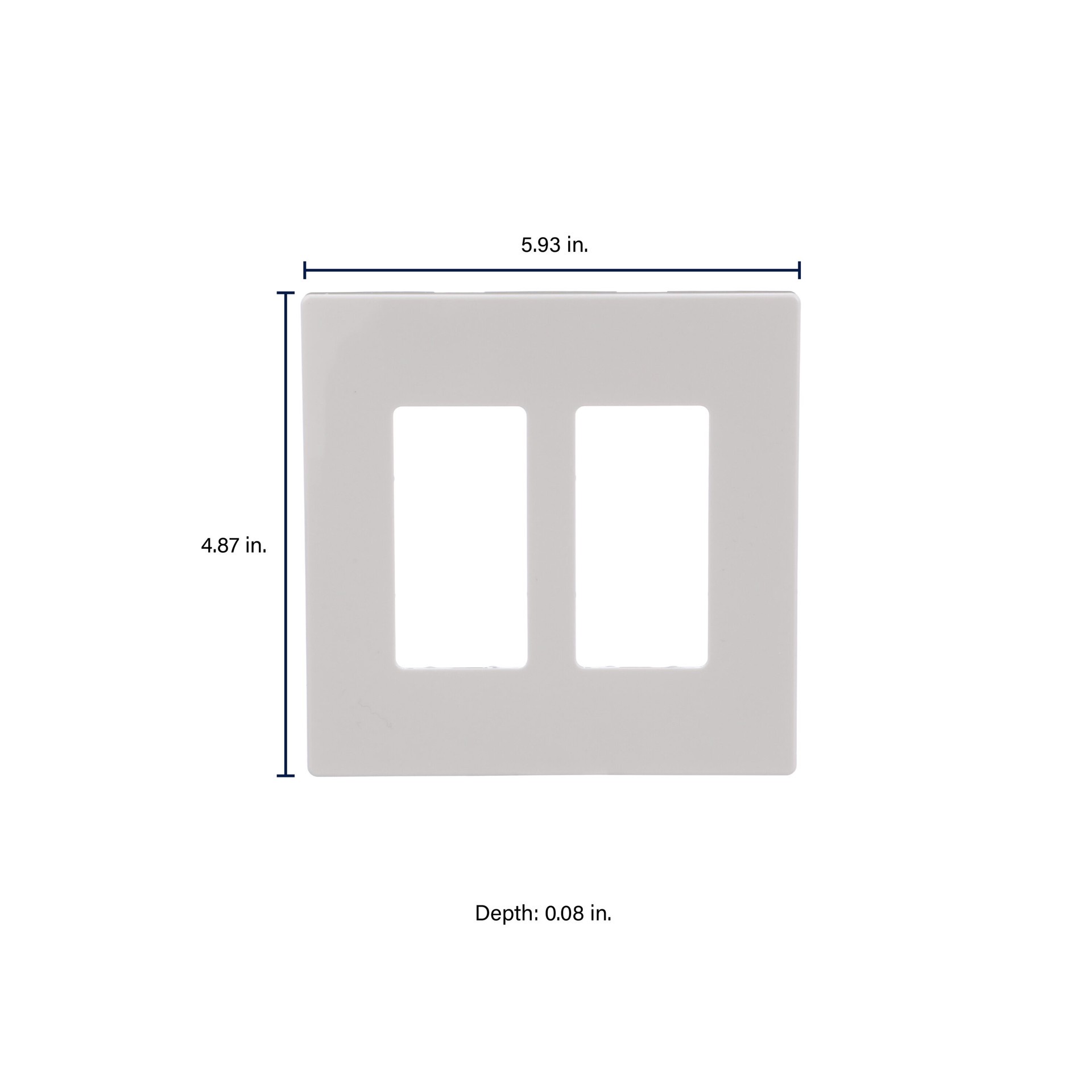 slide 2 of 6, Eaton 2 -Gang Midsize Size White Polycarbonate Indoor Screwless Decorator Wall Plate, 1 ct
