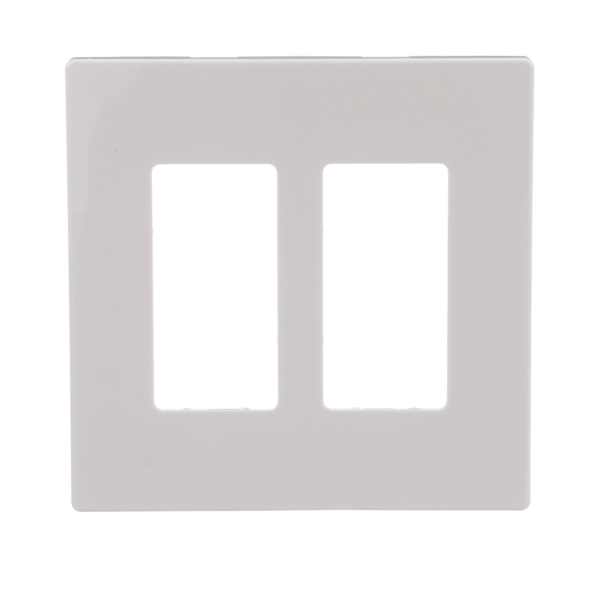 slide 1 of 6, Eaton 2 -Gang Midsize Size White Polycarbonate Indoor Screwless Decorator Wall Plate, 1 ct