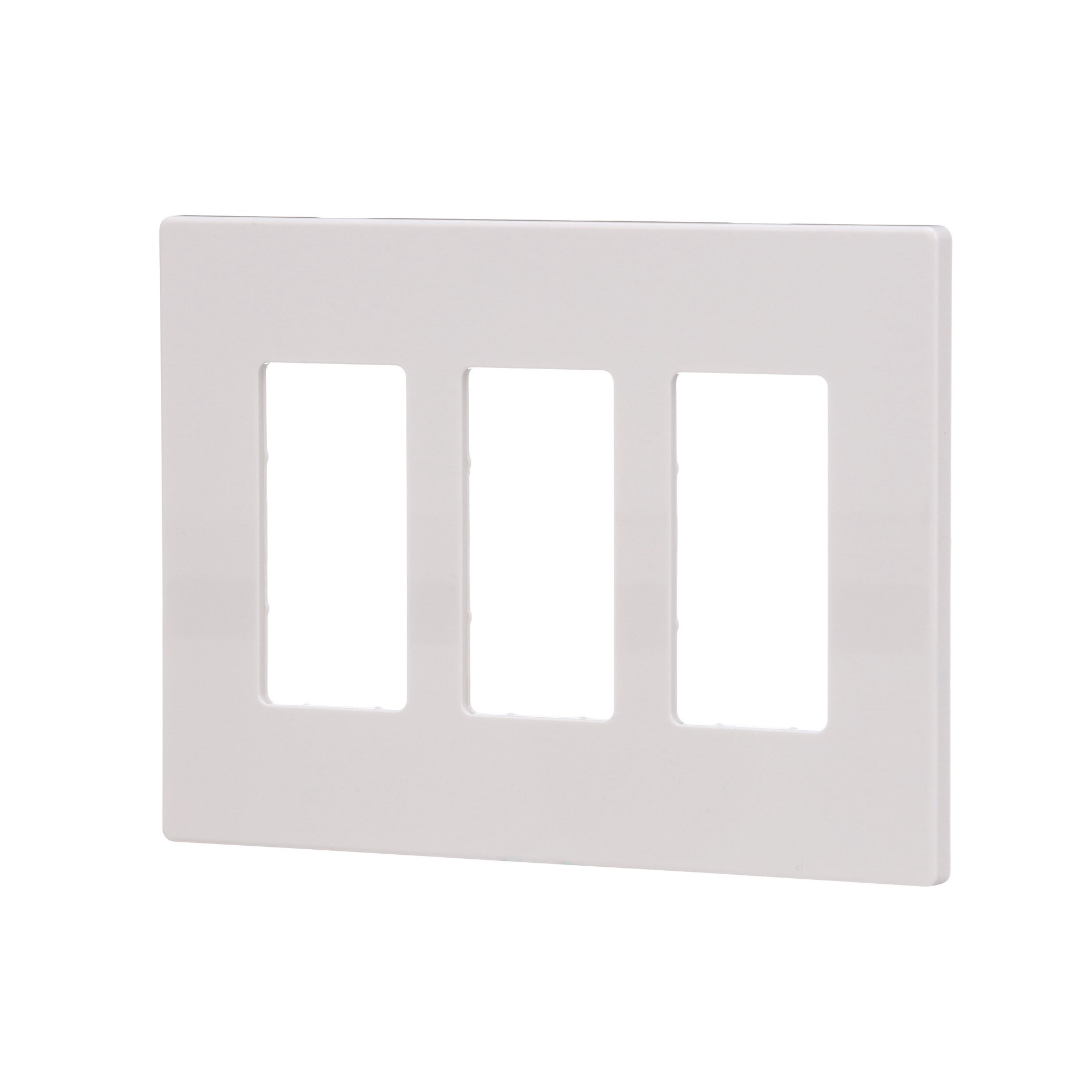 slide 3 of 6, Eaton 3 -Gang Midsize Size White Polycarbonate Indoor Screwless Decorator Wall Plate, 1 ct