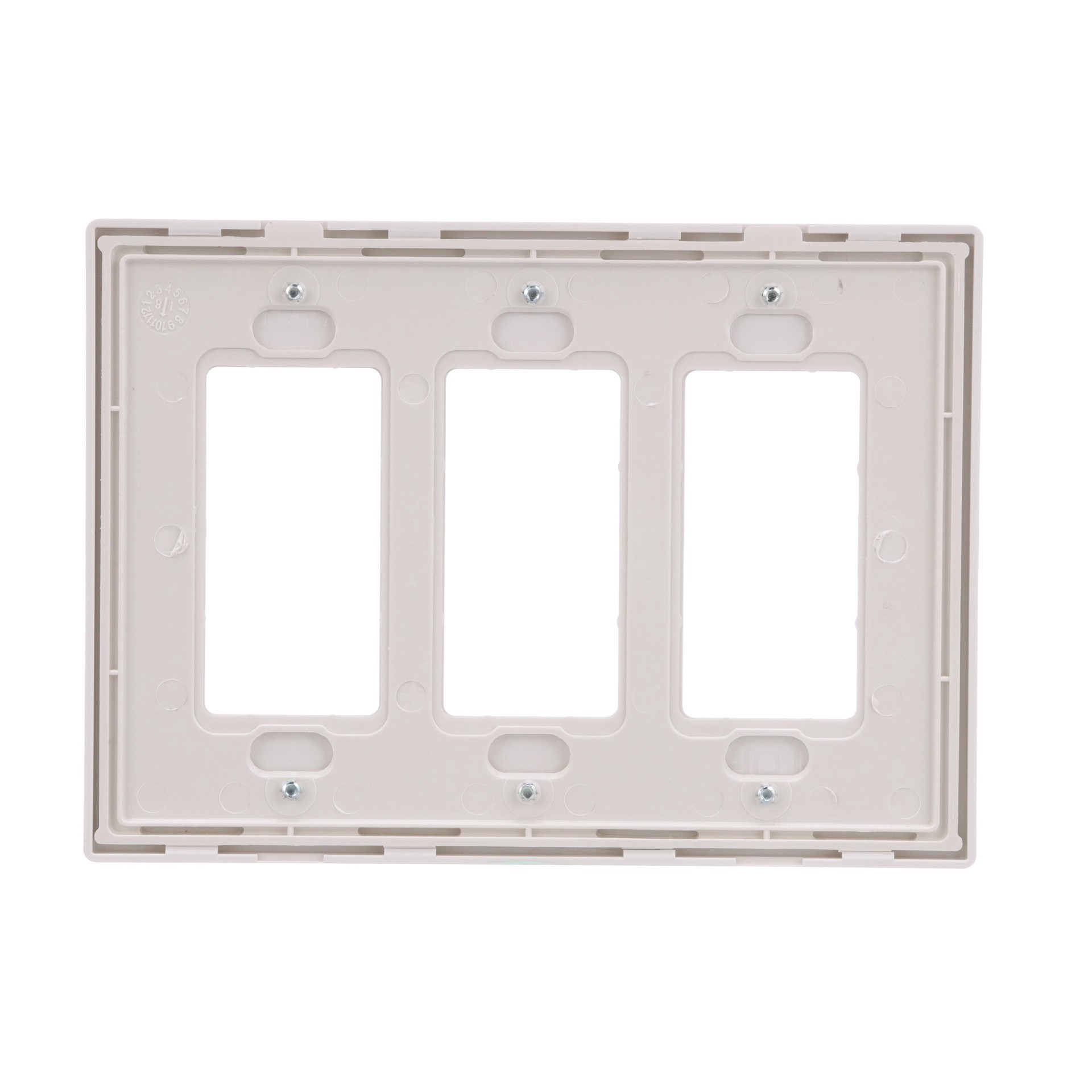 slide 5 of 6, Eaton 3 -Gang Midsize Size White Polycarbonate Indoor Screwless Decorator Wall Plate, 1 ct