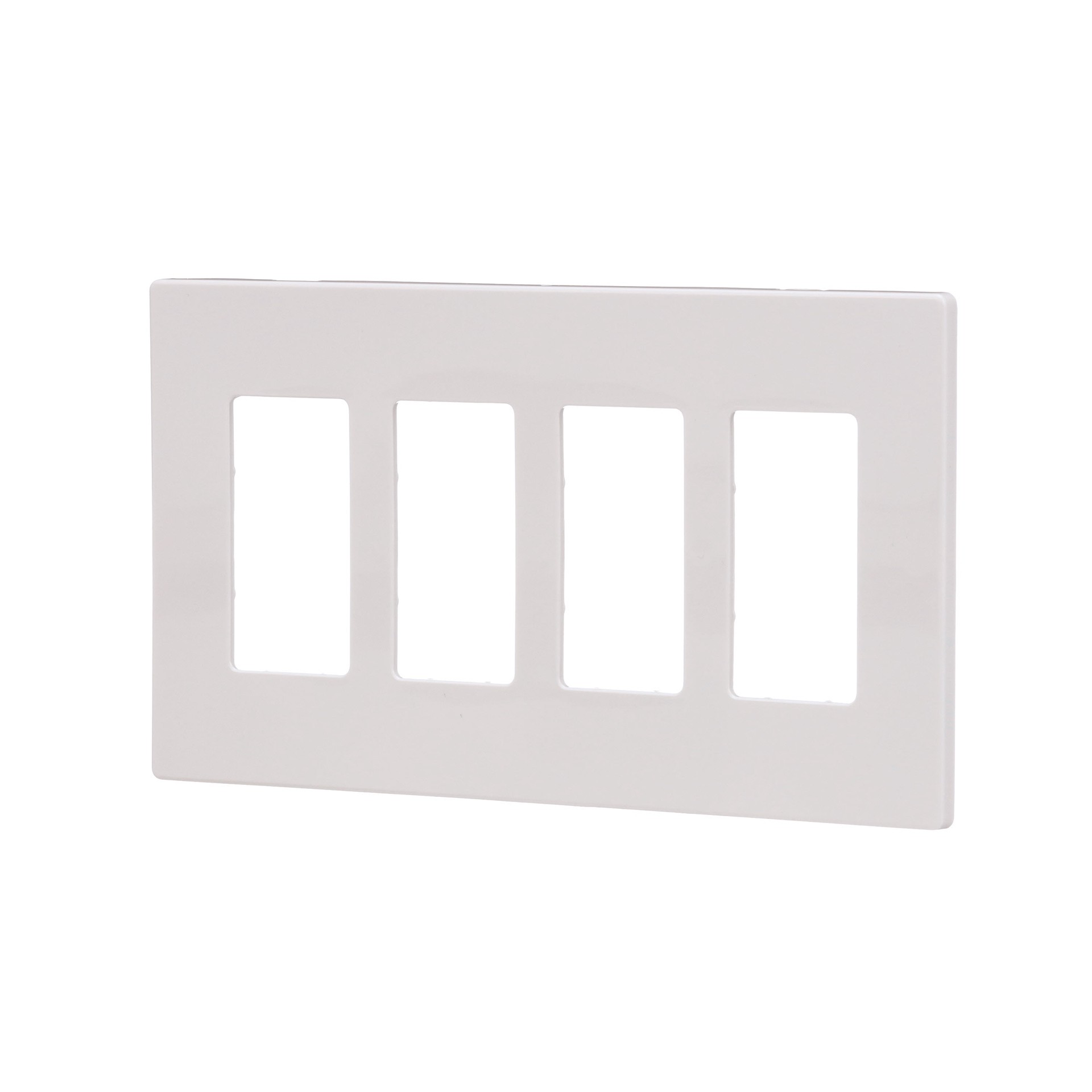 slide 2 of 6, Eaton 4 -Gang Midsize Size White Polycarbonate Indoor Screwless Decorator Wall Plate, 1 ct