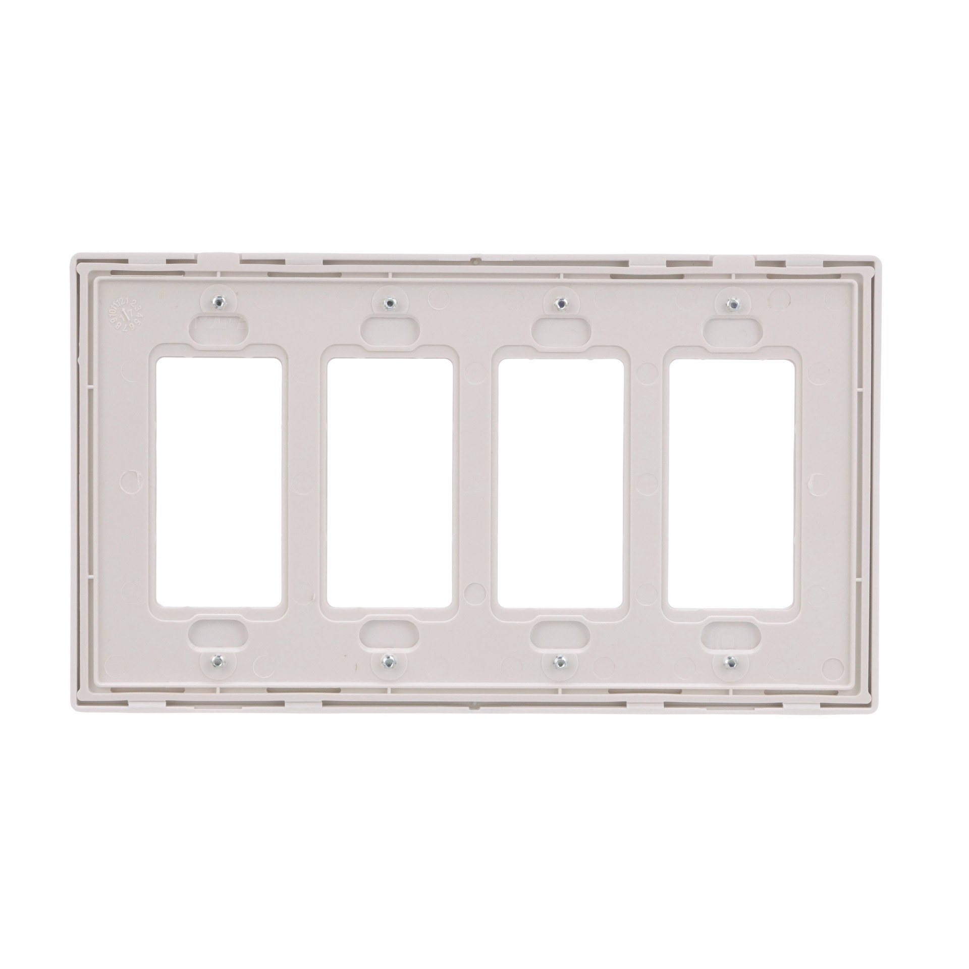 slide 4 of 6, Eaton 4 -Gang Midsize Size White Polycarbonate Indoor Screwless Decorator Wall Plate, 1 ct