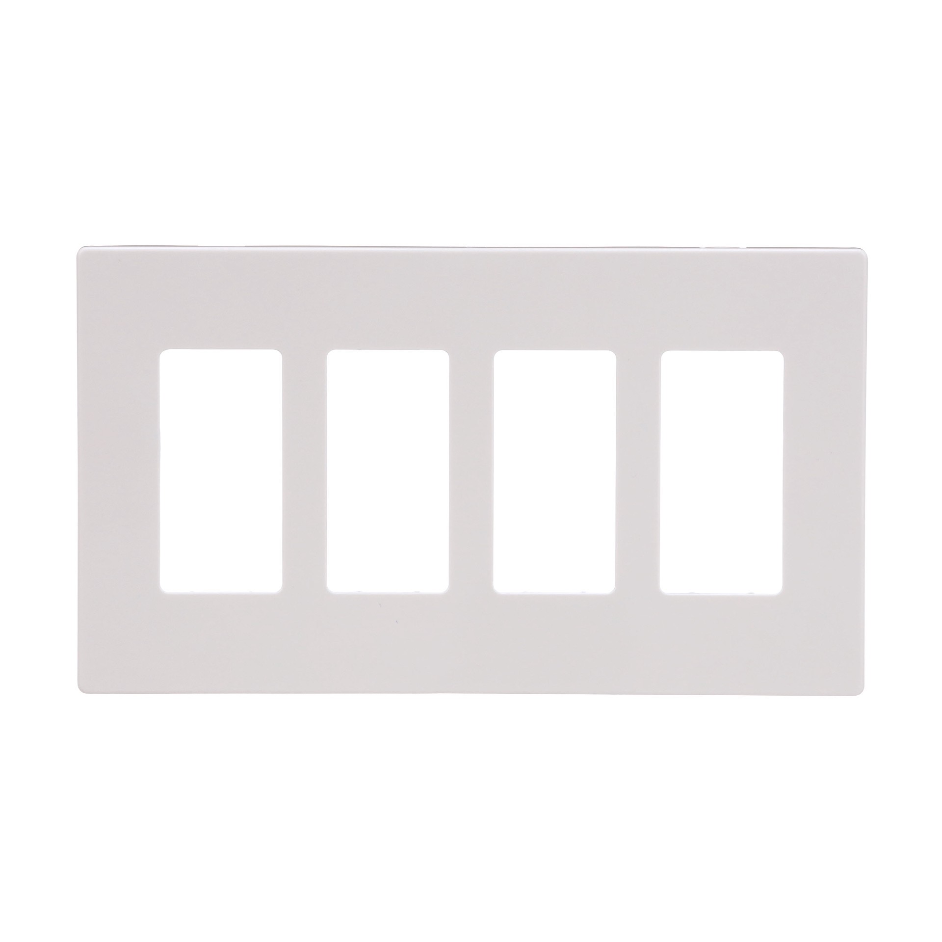 slide 1 of 6, Eaton 4 -Gang Midsize Size White Polycarbonate Indoor Screwless Decorator Wall Plate, 1 ct