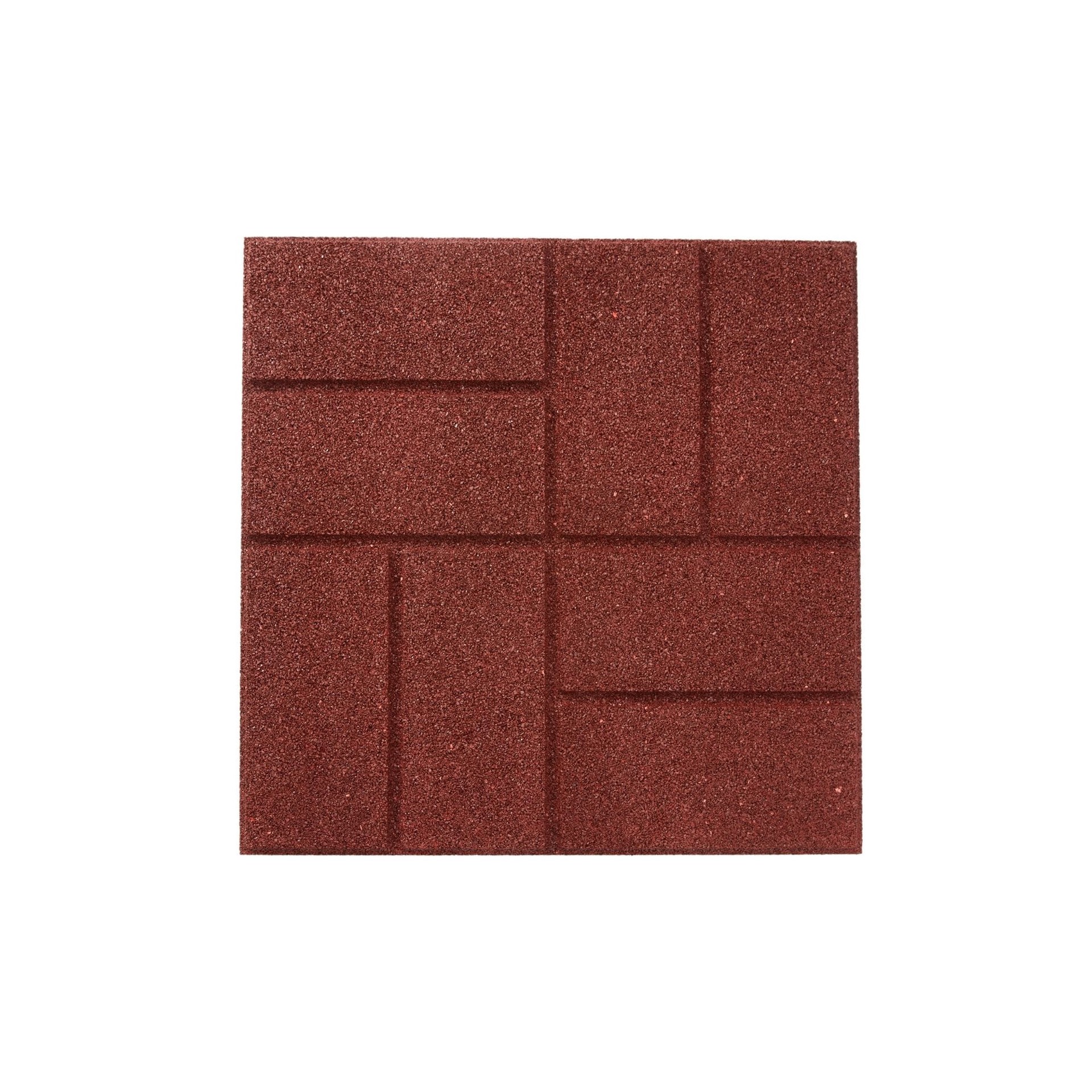 slide 6 of 6, Rubberific 16-in L x 16-in W x 0.75-in H Square Red Rubber Paver, 1 ct