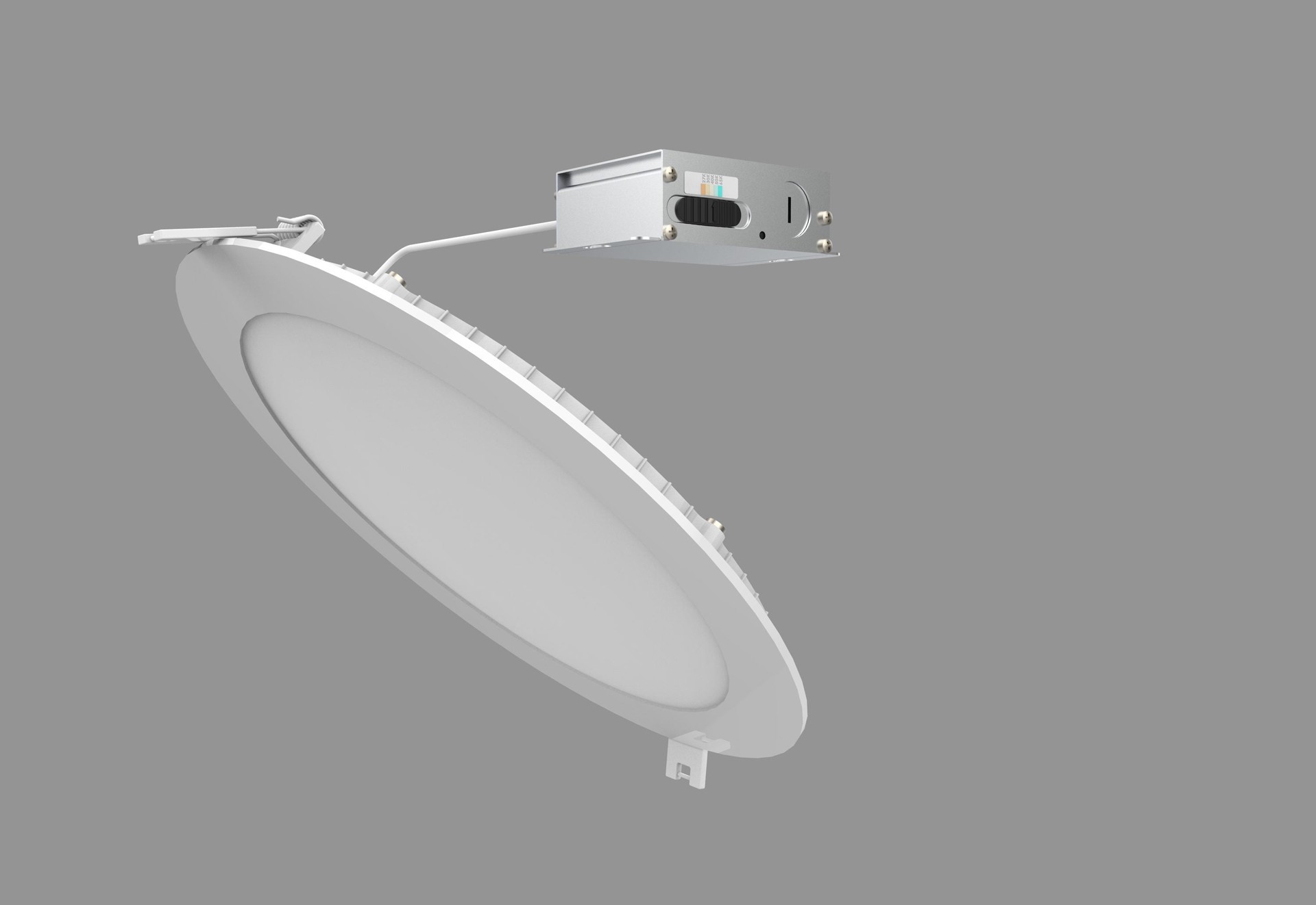 slide 1 of 6, Utilitech High Output Color Choice White 8-in 1200 -Lumens Switchable white Round Dimmable LED Canless Damp rated Recessed Downlight, 1 ct