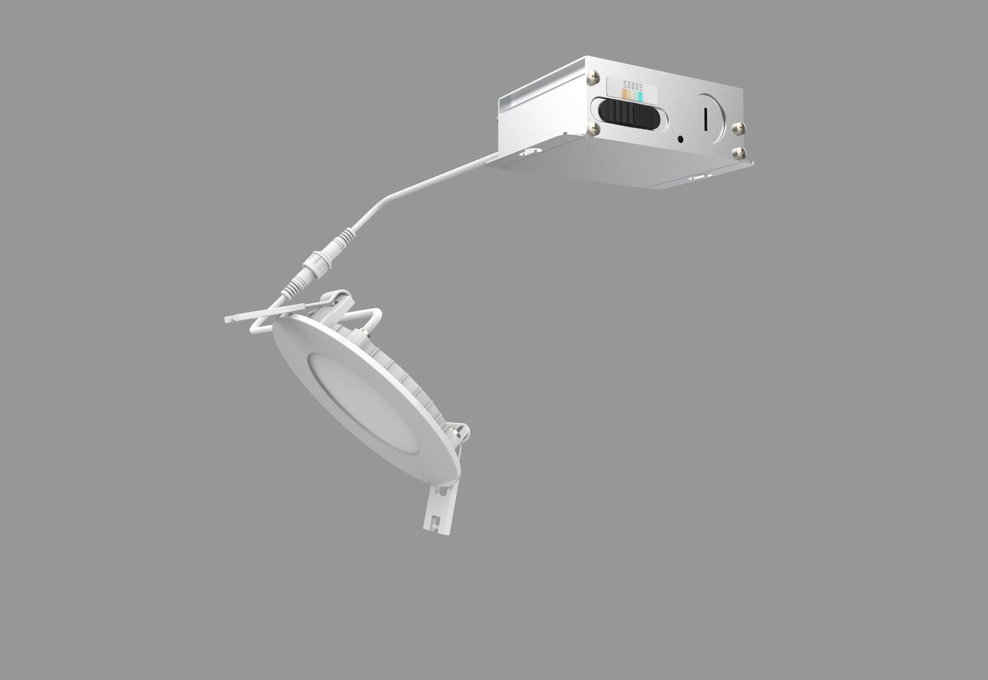 slide 5 of 6, Utilitech Color Choice White 3-in 500 -Lumens Switchable white Round Dimmable LED Canless Damp rated Recessed Downlight, 1 ct