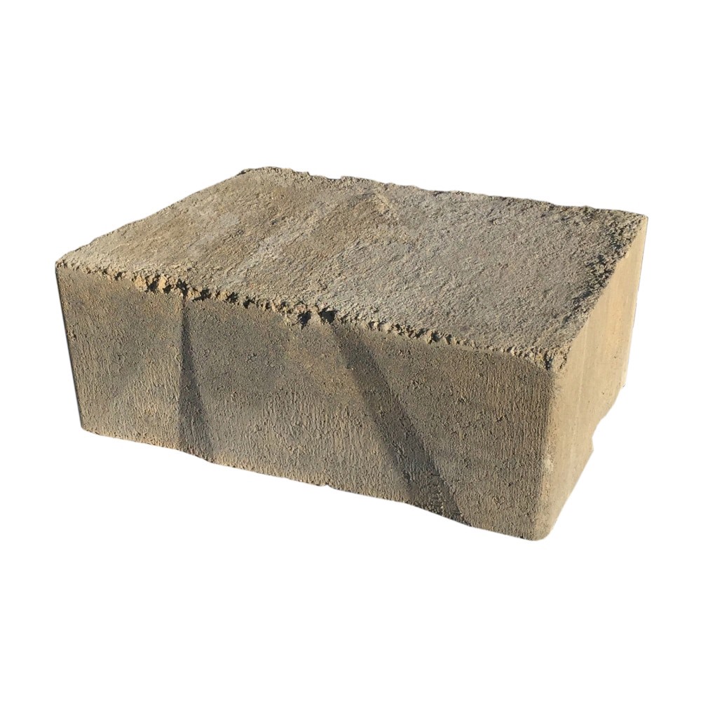 slide 1 of 3, 5-in H x 13.022-in L x 7.625-in D Antique Pewter Concrete Retaining wall block, 1 ct