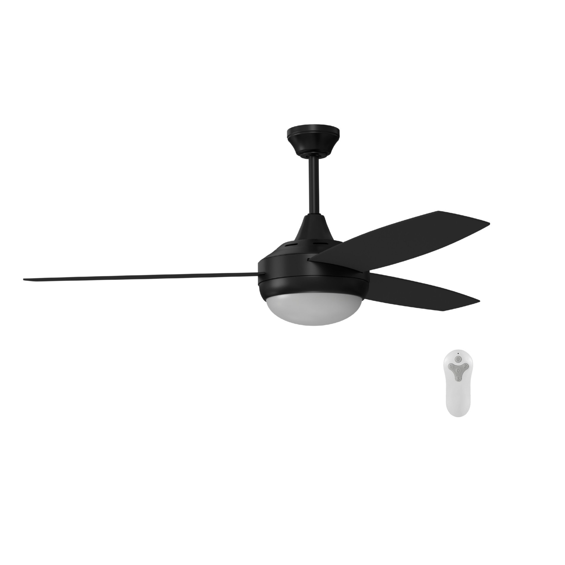 slide 3 of 6, Harbor Breeze Beach Creek 44-in Matte Black with Matte Black/Auburn Blades Integrated LED Downrod or Flush Mount Ceiling Fan With Light and Remote Included 3 -Blade, 1 ct