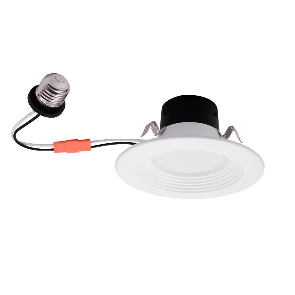 slide 1 of 6, Utilitech Color Changing White 4-in 900 -Lumens Switchable Round Dimmable LED Wet rated Recessed Downlight, 1 ct