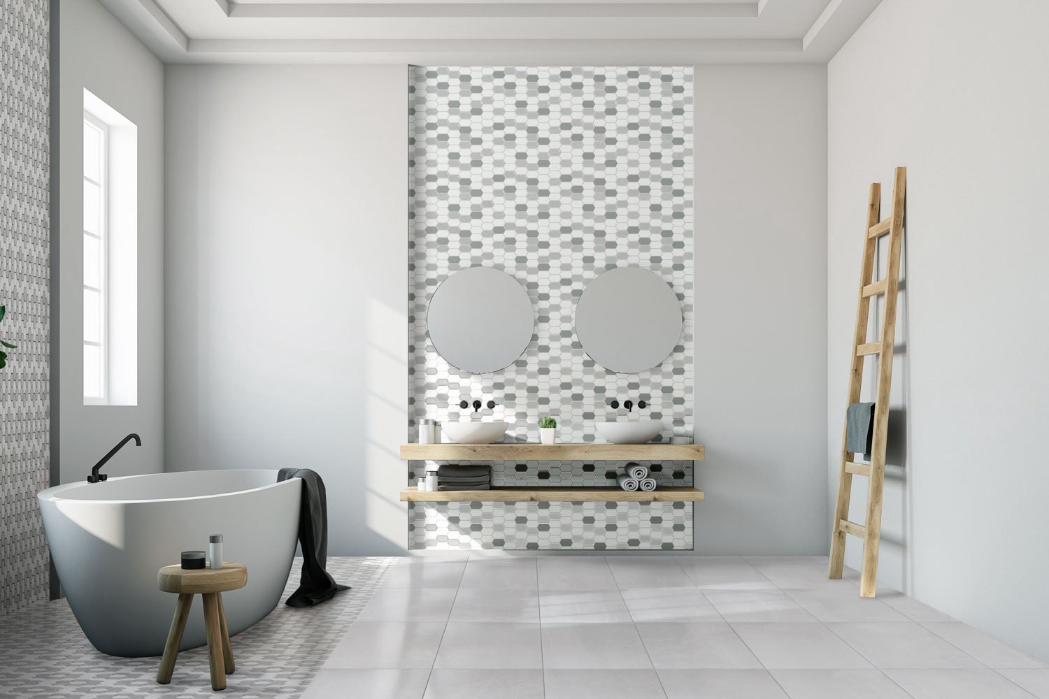 slide 5 of 6, GBI Tile & Stone Inc. Gallery Gallery Grey 12-in x 24-in Glazed Porcelain Floor and Wall Tile ( 1.93-sq ft Piece ), 1 ct