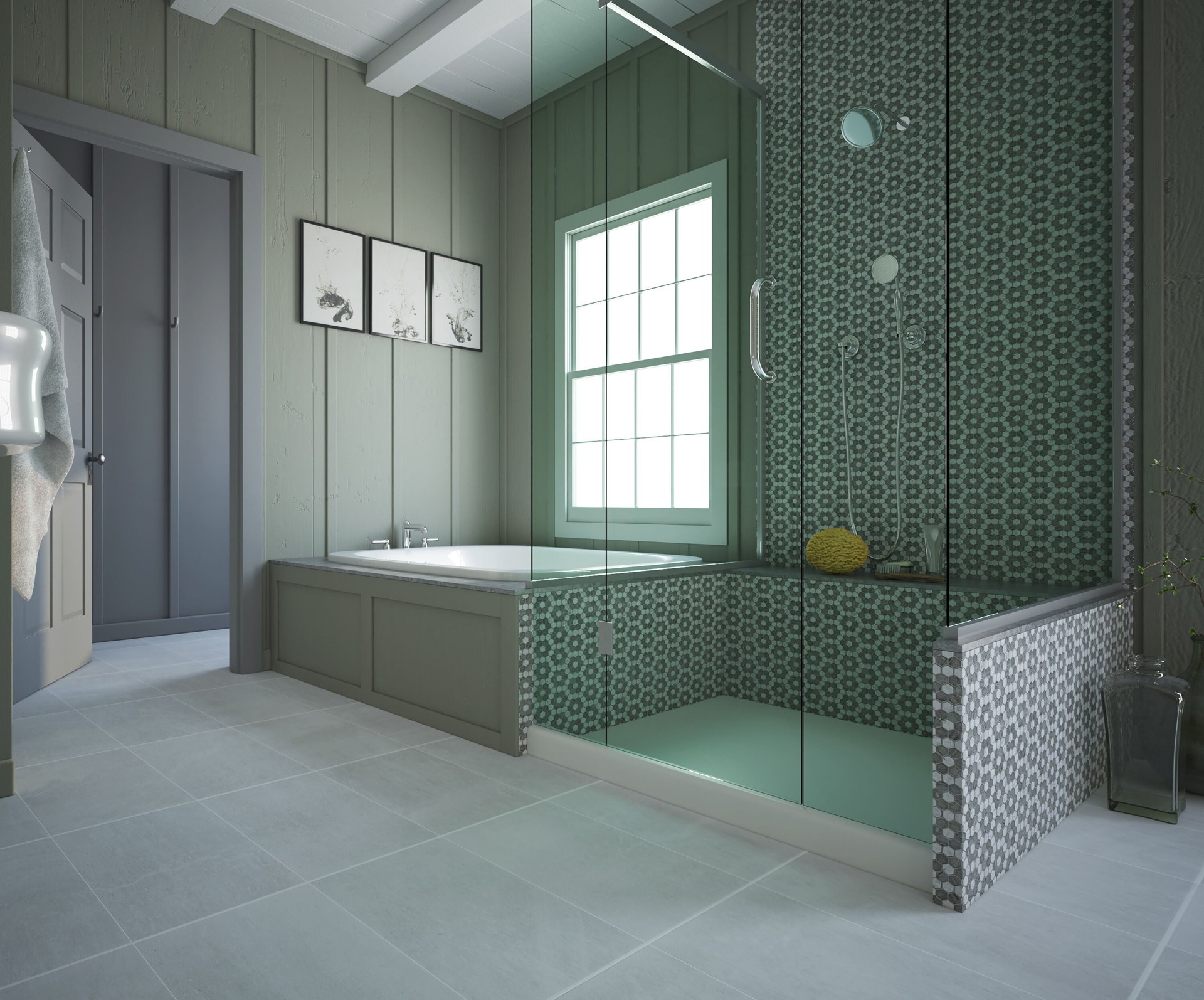 slide 5 of 5, GBI Tile & Stone Inc. Gallery Grey Gallery Grey 3-in x 12-in Glazed Porcelain Bullnose Tile, 1 ct