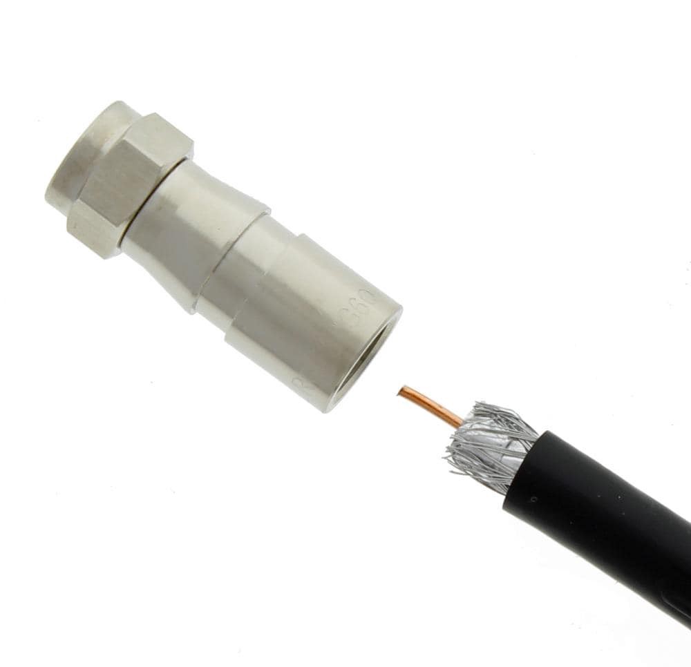 slide 3 of 6, IDEAL 25 -Pack Brass Compression F-connector, 1 ct