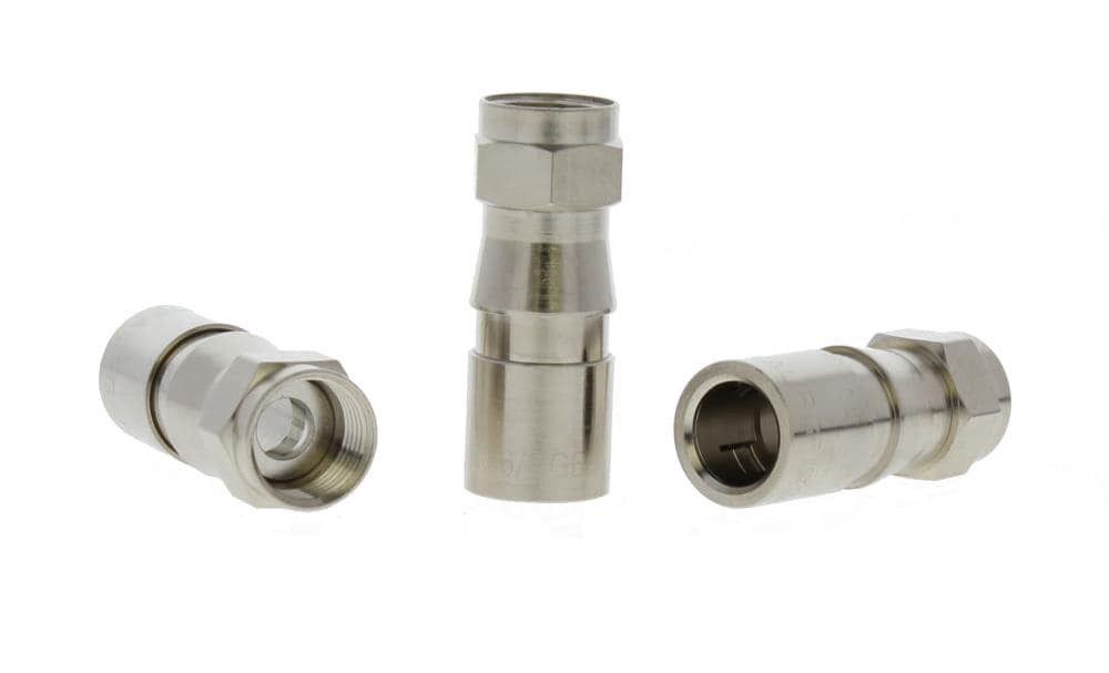slide 1 of 6, IDEAL 25 -Pack Brass Compression F-connector, 1 ct