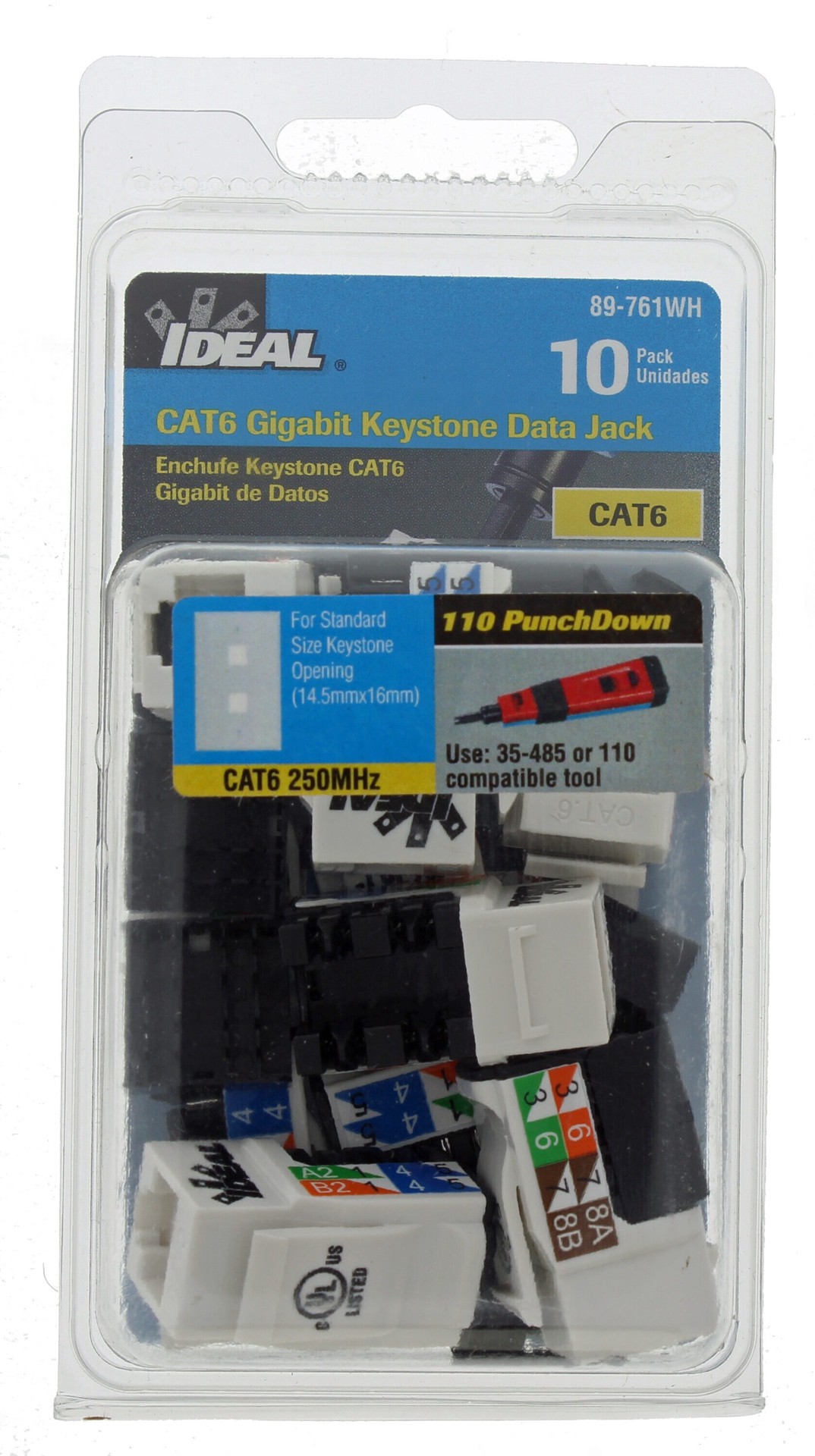 slide 6 of 6, IDEAL 10 -Pack Cat6 RJ45 IDC connector, 1 ct