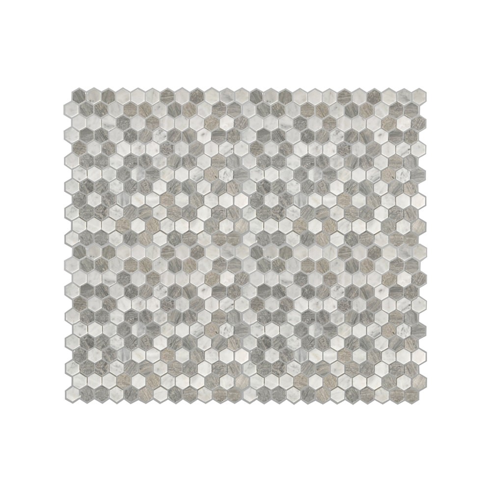 slide 1 of 6, GBI Tile & Stone Inc. Fiore Fiore Grey 10-in x 12-in Honed Natural Marble Round Mosaic Floor and Wall Tile ( 0.83-sq ft Piece ), 1 ct
