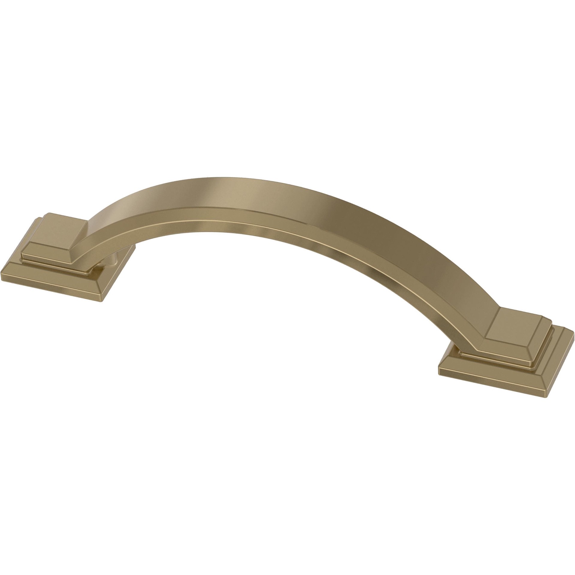 slide 1 of 6, allen + roth Eugene 3-in , 76mm Center to Center Champagne Bronze Arch Handle Drawer Pull, 1 ct