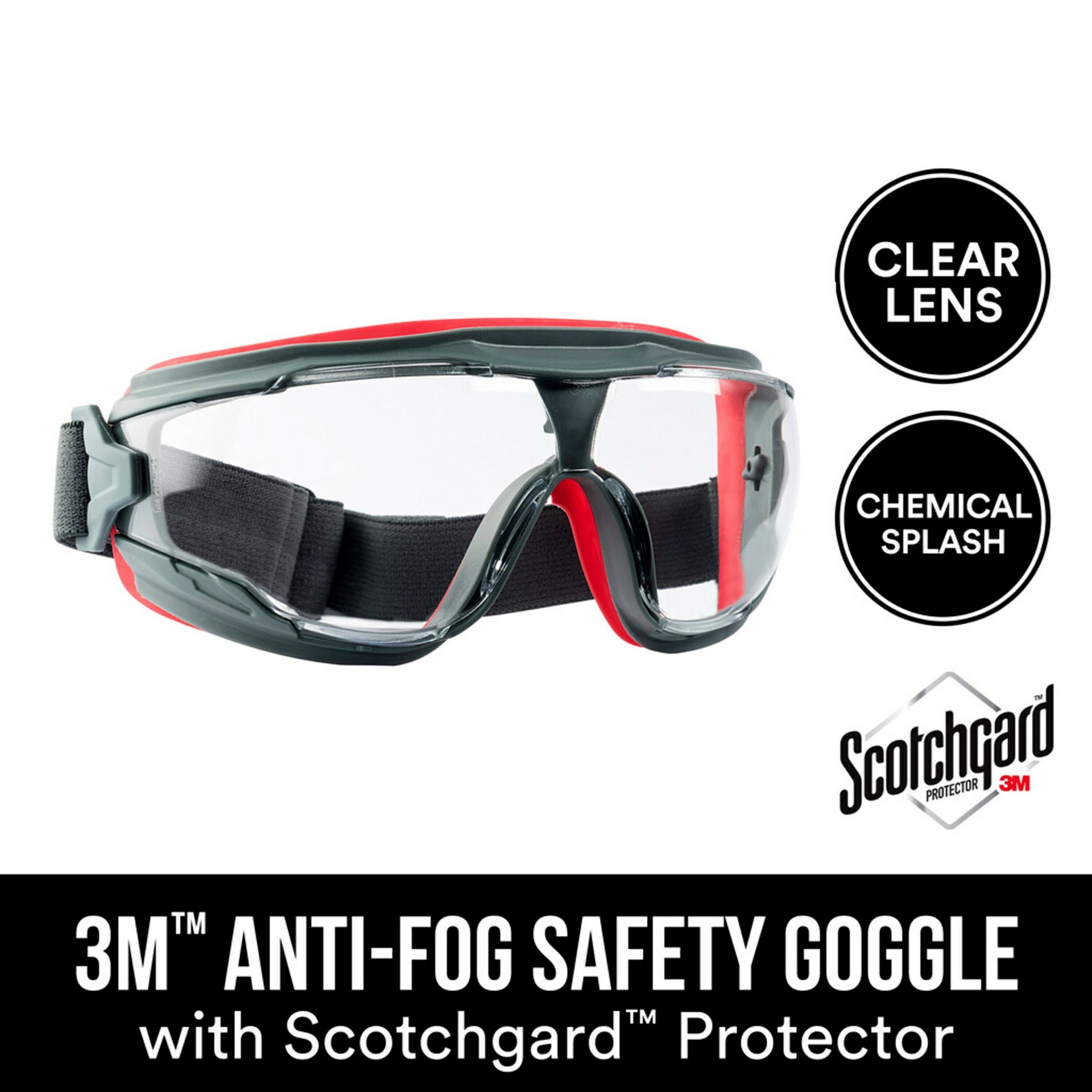 slide 3 of 6, 3M Scotchgard Plastic Anti-Fog Safety Goggles, 1 ct