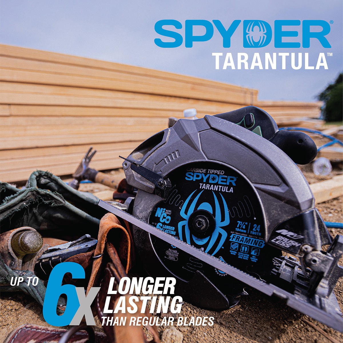 slide 2 of 6, Spyder Framing 6-1/2-in 24-Tooth Rough Finish Tungsten Carbide-tipped Steel Circular Saw Blade, 1 ct