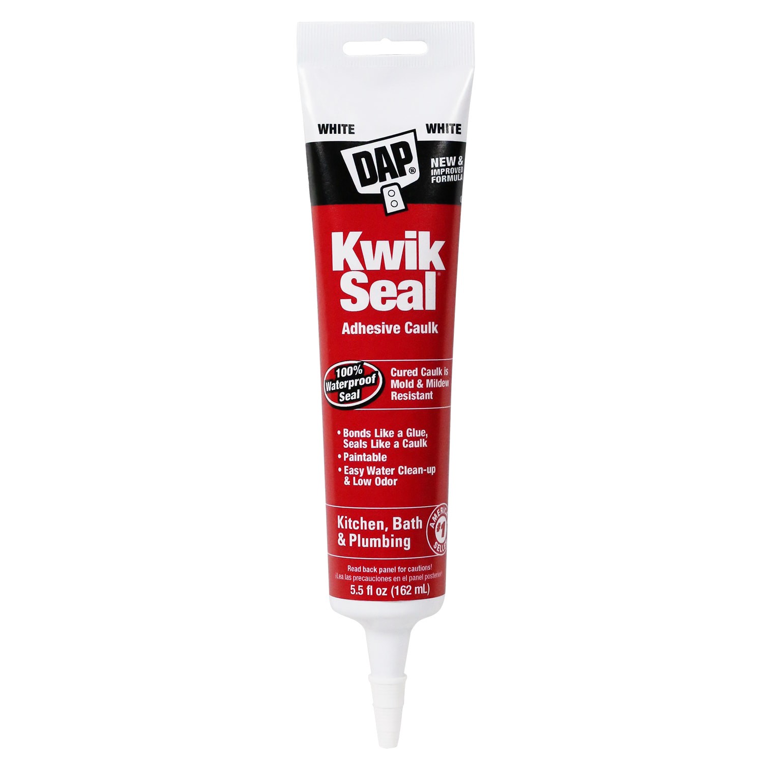 slide 1 of 6, DAP KWIK SEAL 5.5-oz Kitchen and Bath White Paintable Latex Caulk, 1 ct