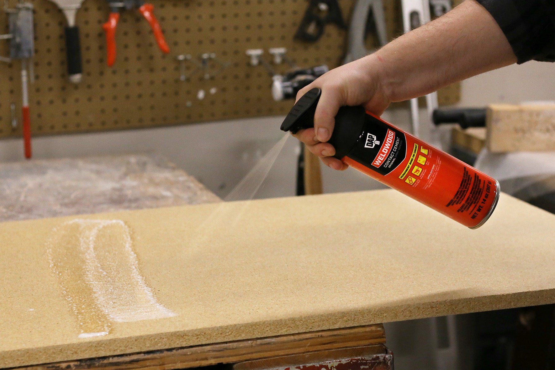 slide 5 of 6, DAP Weldwood 14-fl oz Liquid Contact Cement Waterproof, Quick Dry, Multipurpose Adhesive, 