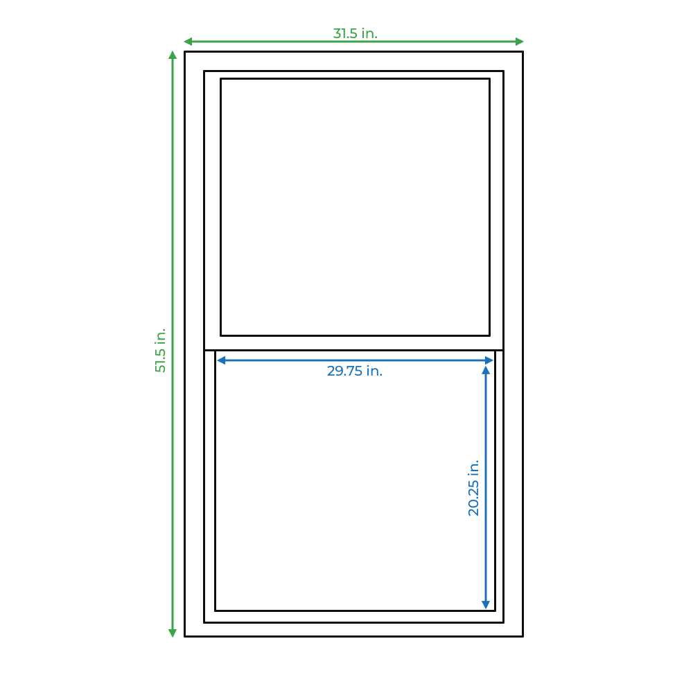 slide 4 of 6, RELIABILT 46000 Series 31-1/2-in x 51-1/2-in Black Exterior Aluminum New Construction Single Hung Window Low-E Double Pane Glass (Half Screen Included), 1 ct