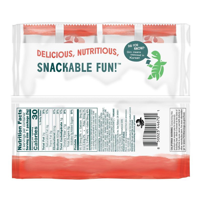 slide 2 of 5, Gimme Chili Lime Roasted Seaweed Snack - 0.7oz/4ct, 0.7 oz, 4 ct