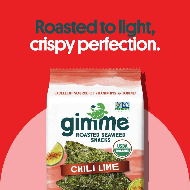 slide 3 of 5, Gimme Chili Lime Roasted Seaweed Snack - 0.7oz/4ct, 0.7 oz, 4 ct