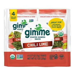 Gimme Chili Lime Roasted Seaweed Snack - 0.7oz/4ct