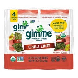 Gimme Chili Lime Roasted Seaweed Snack - 0.7oz/4ct