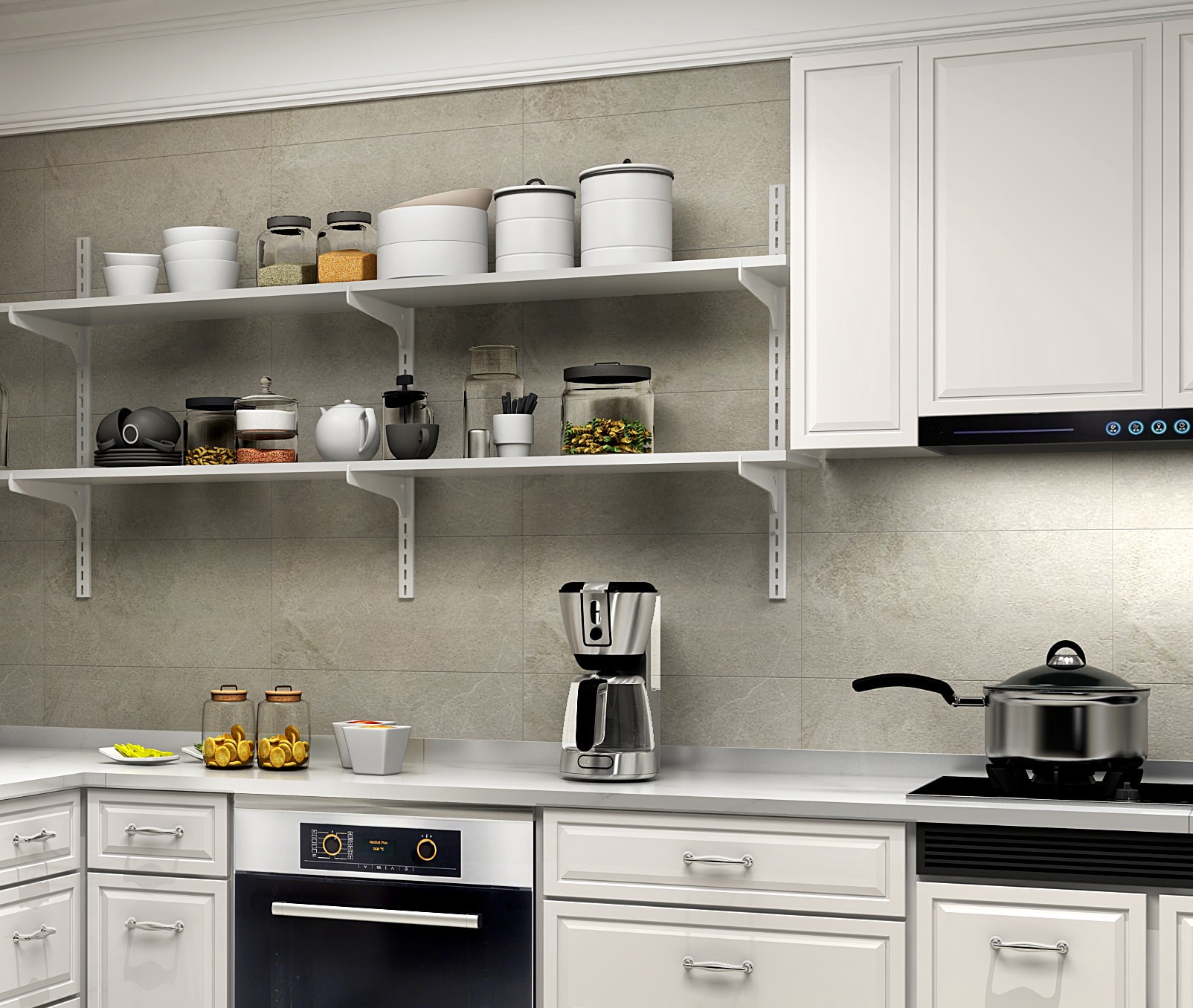 slide 5 of 6, Project Source 8.66-in L x 0.08-in W x 8.66-in D White Shelf bracket, 1 ct