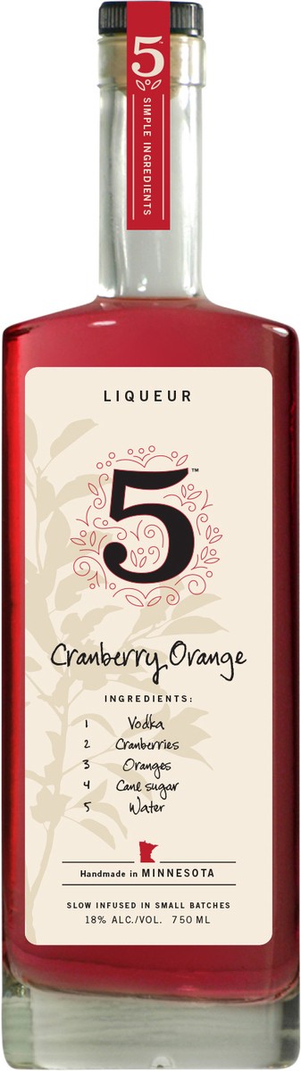 slide 2 of 4, 5 Cranberry Orange Liqueur 750 ml, 1 ct